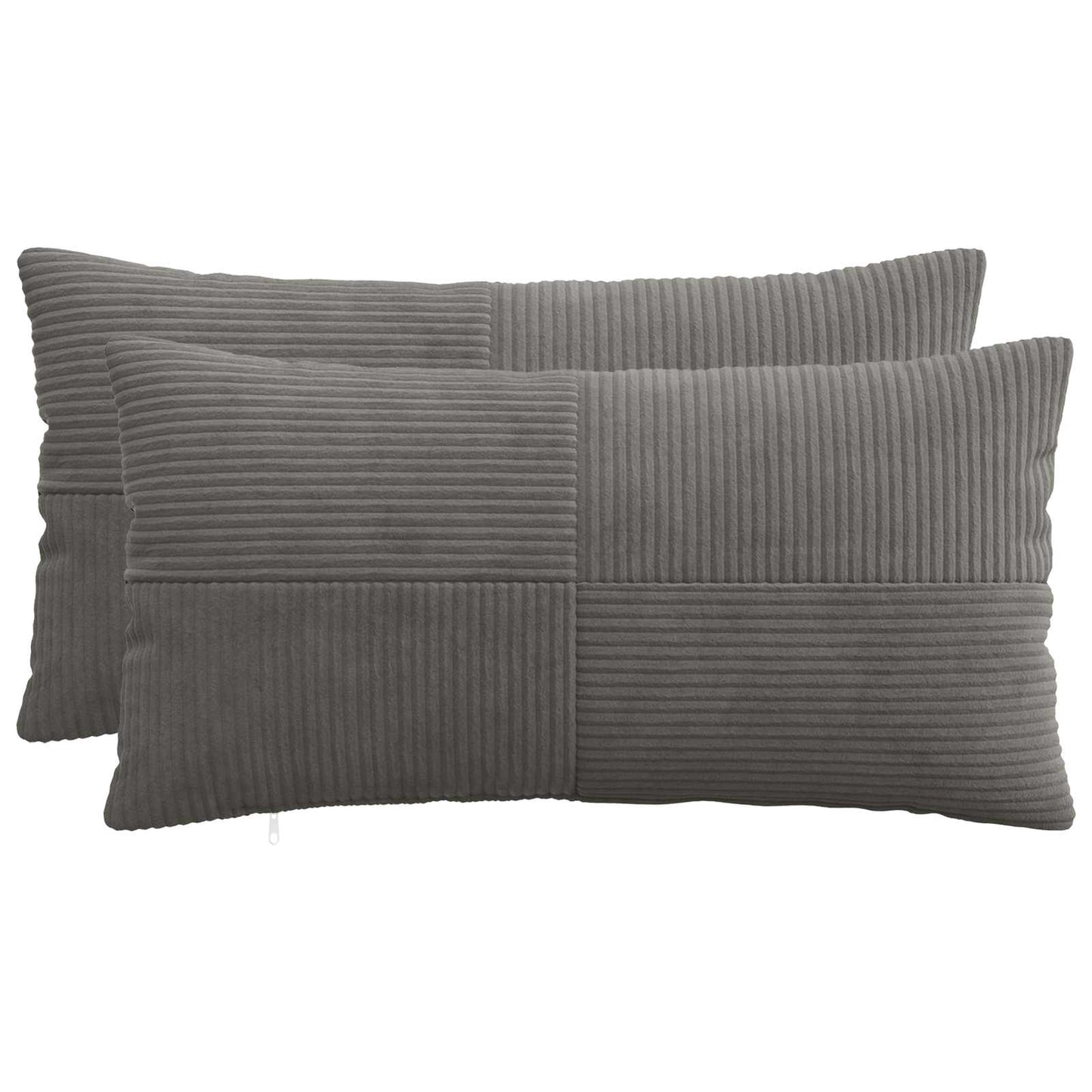 Pudebetræk 2 pcs ALMELO Mørkegrå 40 x 80 cm cordfløjl