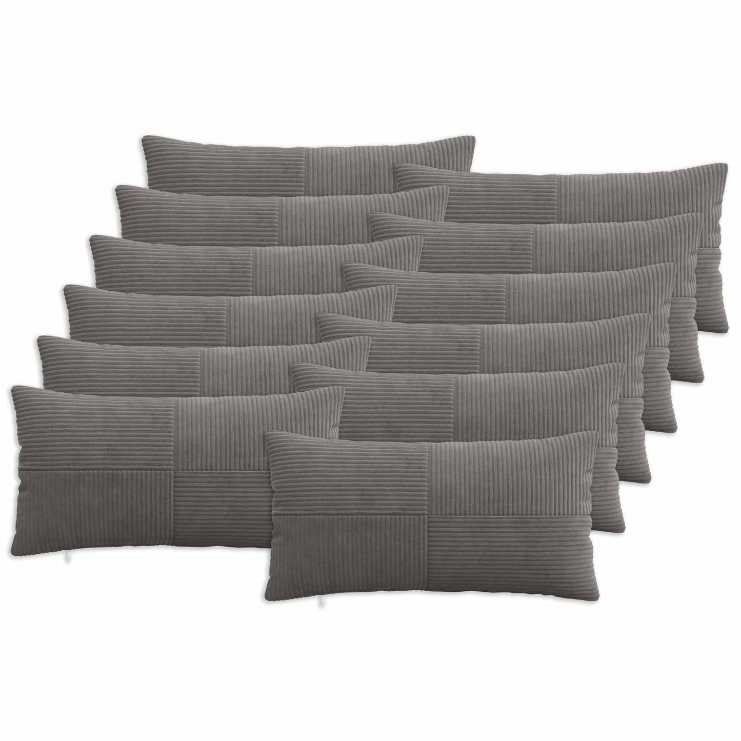 Pudebetræk 12 pcs ALMELO Mørkegrå 40 x 80 cm cordfløjl