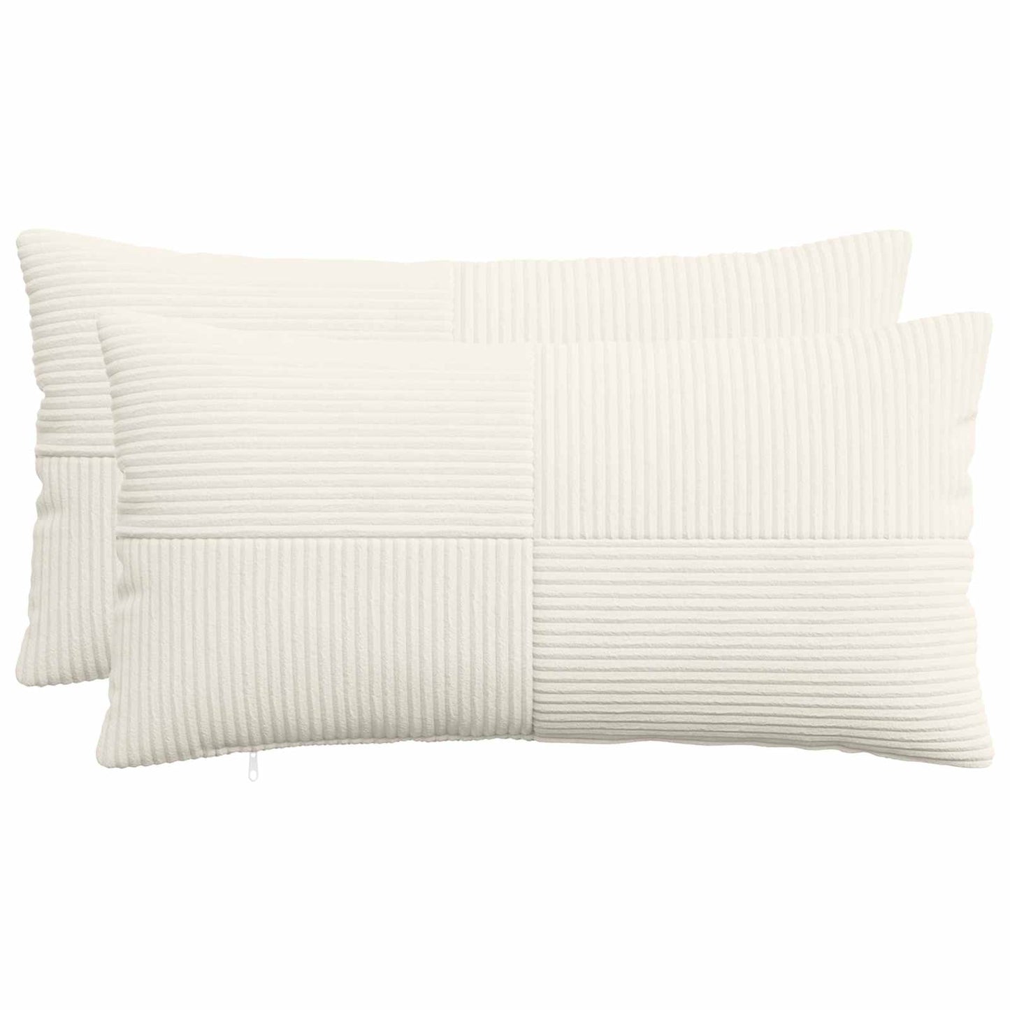 Pudebetræk 2 pcs ALMELO Cremefarvet 40 x 80 cm cordfløjl