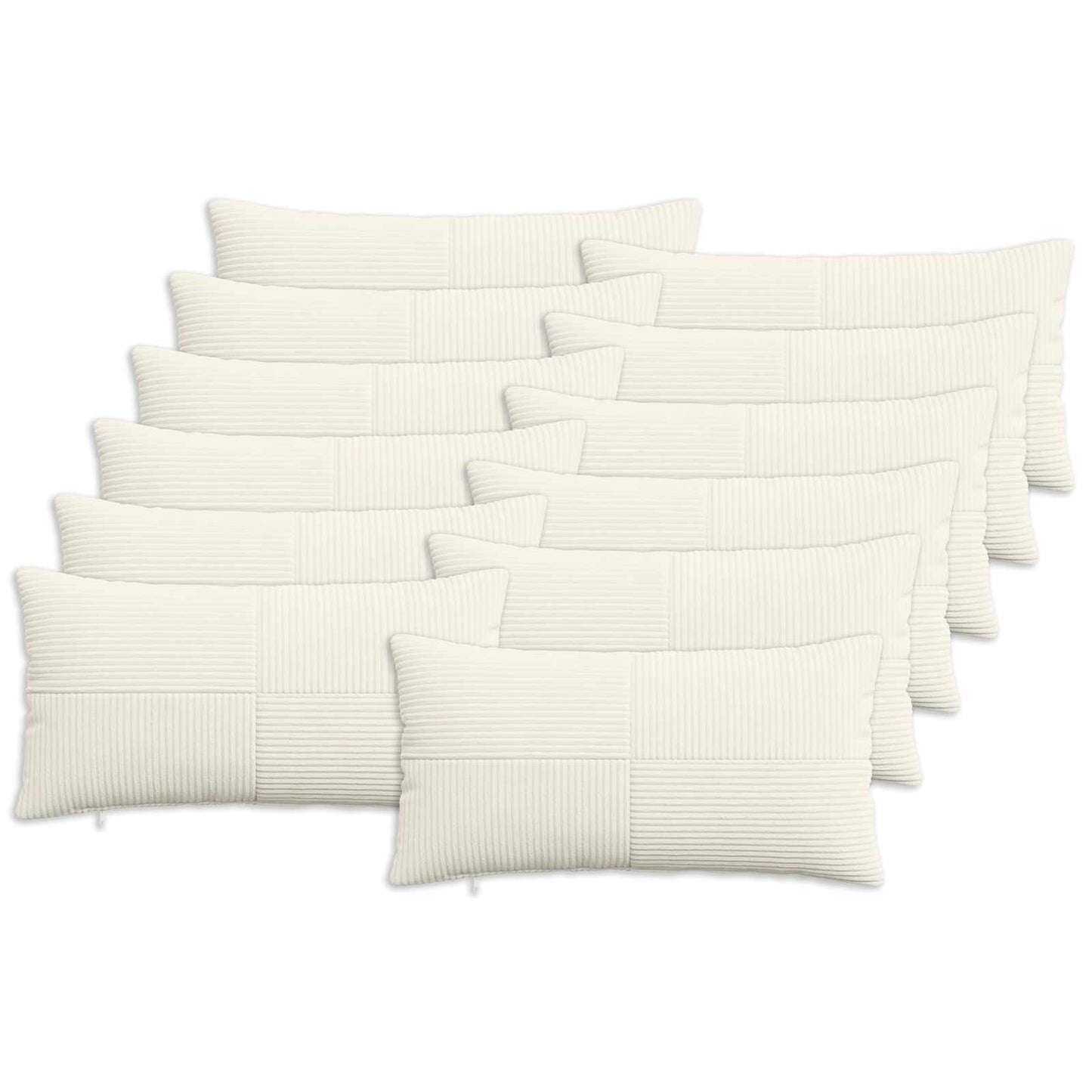 Pudebetræk 12 pcs ALMELO Cremefarvet 40 x 80 cm cordfløjl