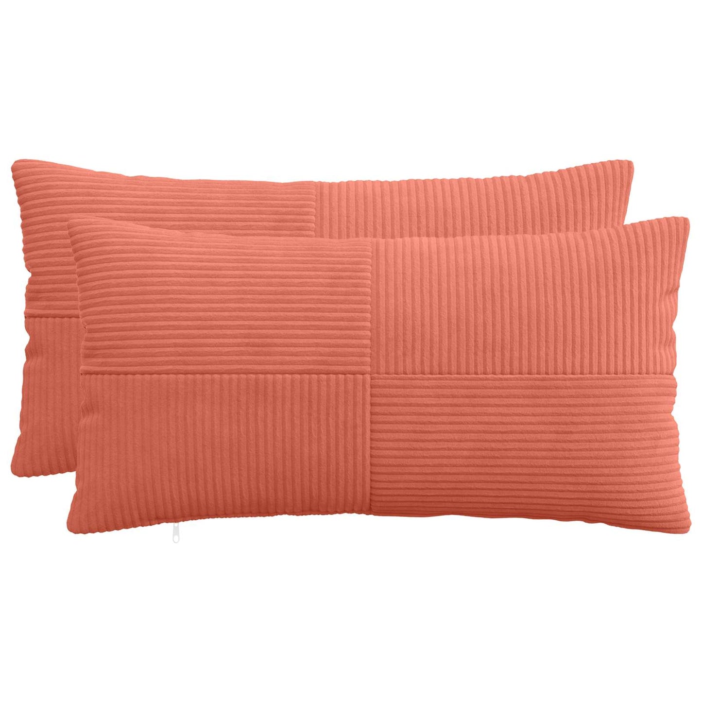 Pudebetræk 2 pcs ALMELO Rød orange 40 x 80 cm cordfløjl