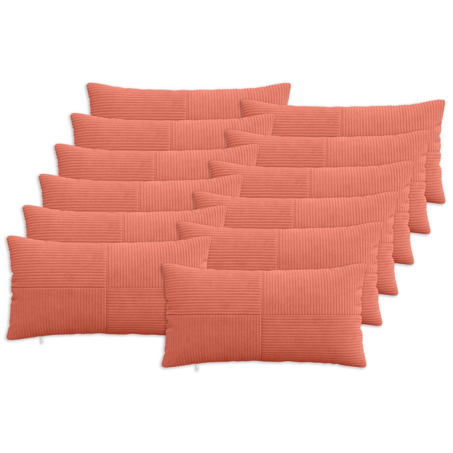 Pudebetræk 12 pcs ALMELO Rød orange 40 x 80 cm cordfløjl