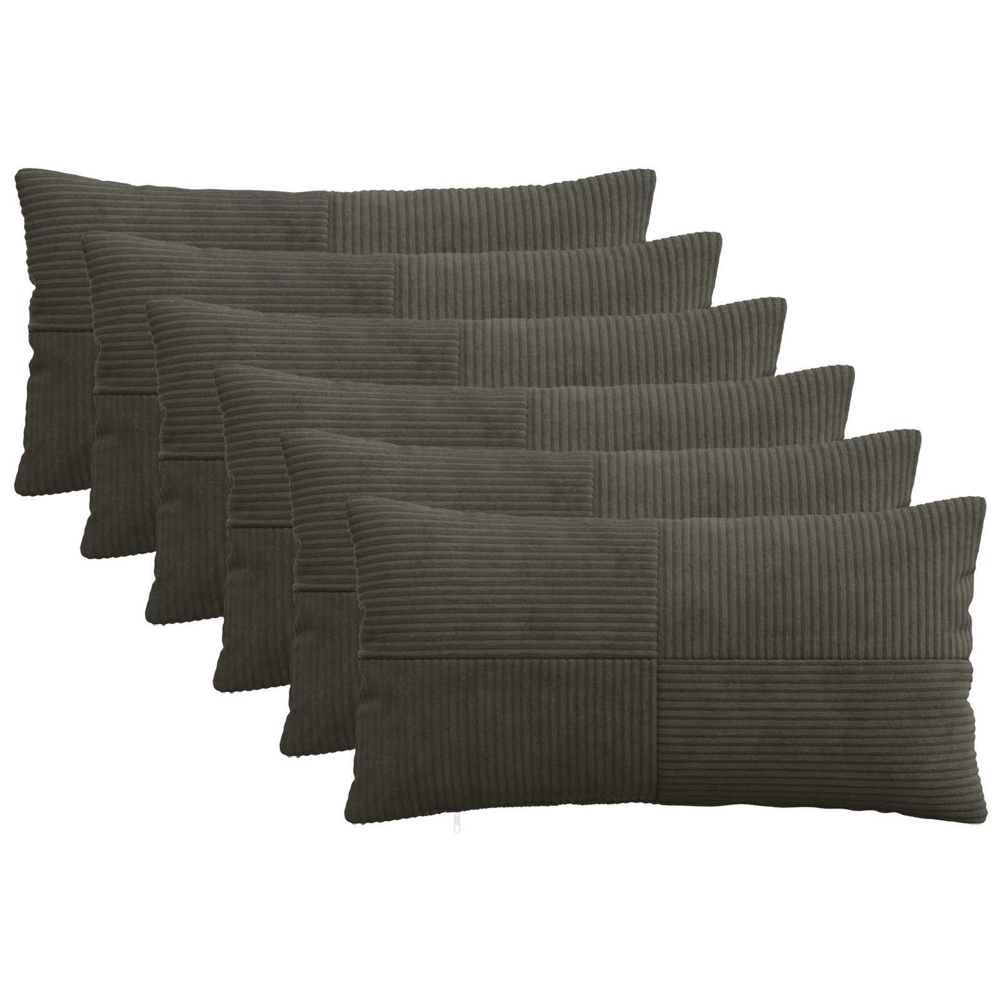 Pudebetræk 6 pcs ALMELO Antracit 40 x 80 cm cordfløjl