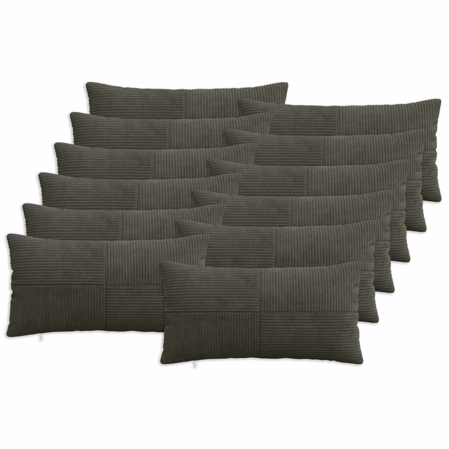 Pudebetræk 12 pcs ALMELO Antracit 40 x 80 cm cordfløjl