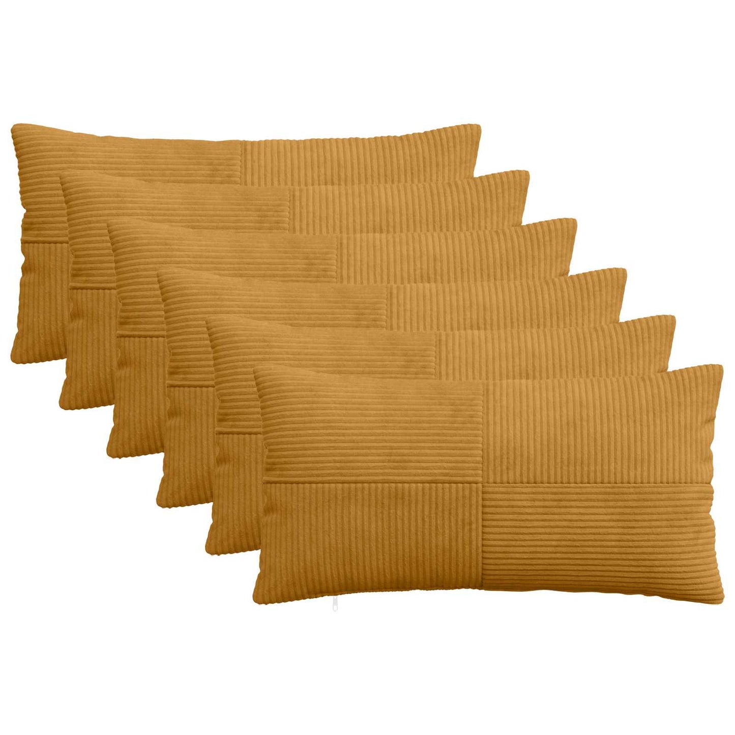 Pudebetræk 6 pcs ALMELO Gul 40 x 80 cm cordfløjl
