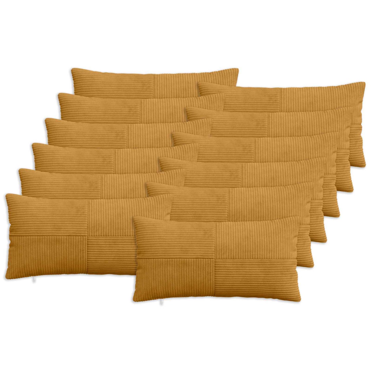 Pudebetræk 12 pcs ALMELO Gul 40 x 80 cm cordfløjl