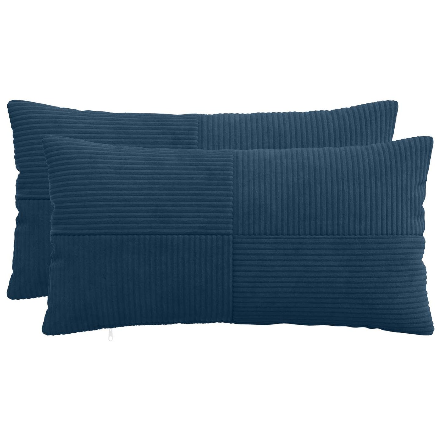 Pudebetræk 2 pcs ALMELO Mørkeblå 40 x 80 cm cordfløjl
