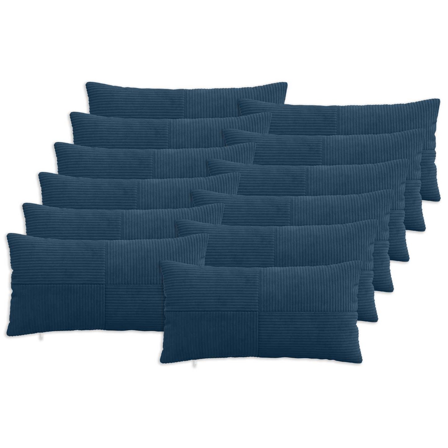 Pudebetræk 12 pcs ALMELO Mørkeblå 40 x 80 cm cordfløjl
