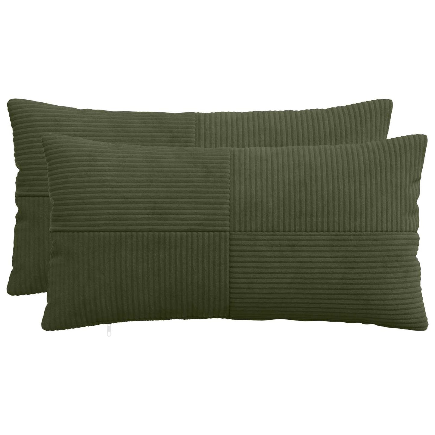 Pudebetræk 2 pcs ALMELO Grøn 40 x 80 cm cordfløjl