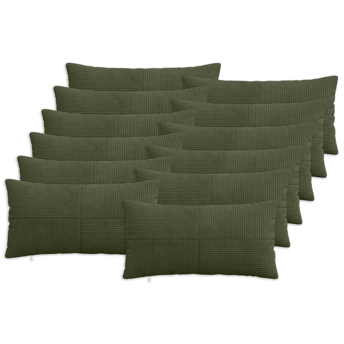 Pudebetræk 12 pcs ALMELO Grøn 40 x 80 cm cordfløjl