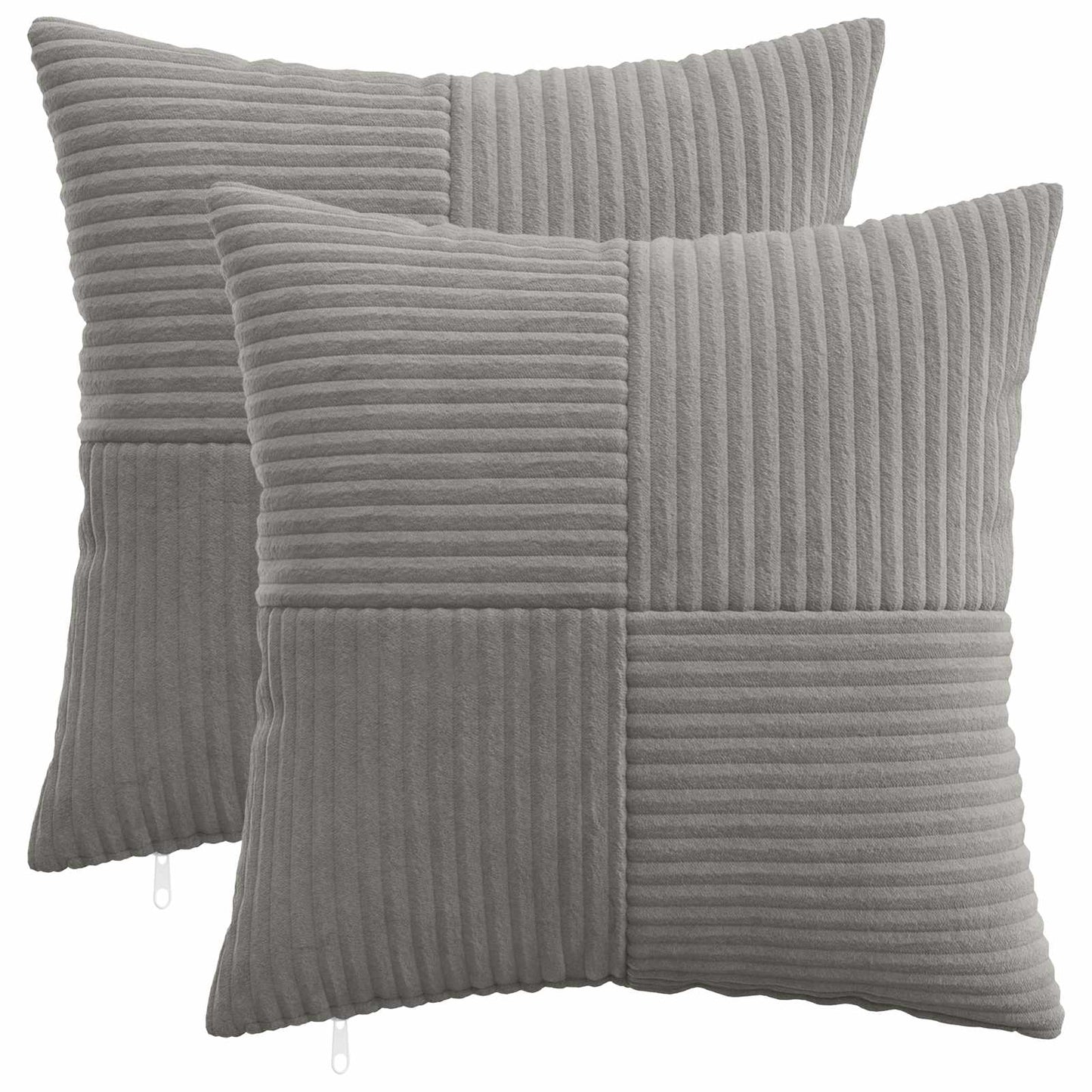 Pudebetræk 2 pcs ALMELO Lysegrå 45 x 45 cm cordfløjl
