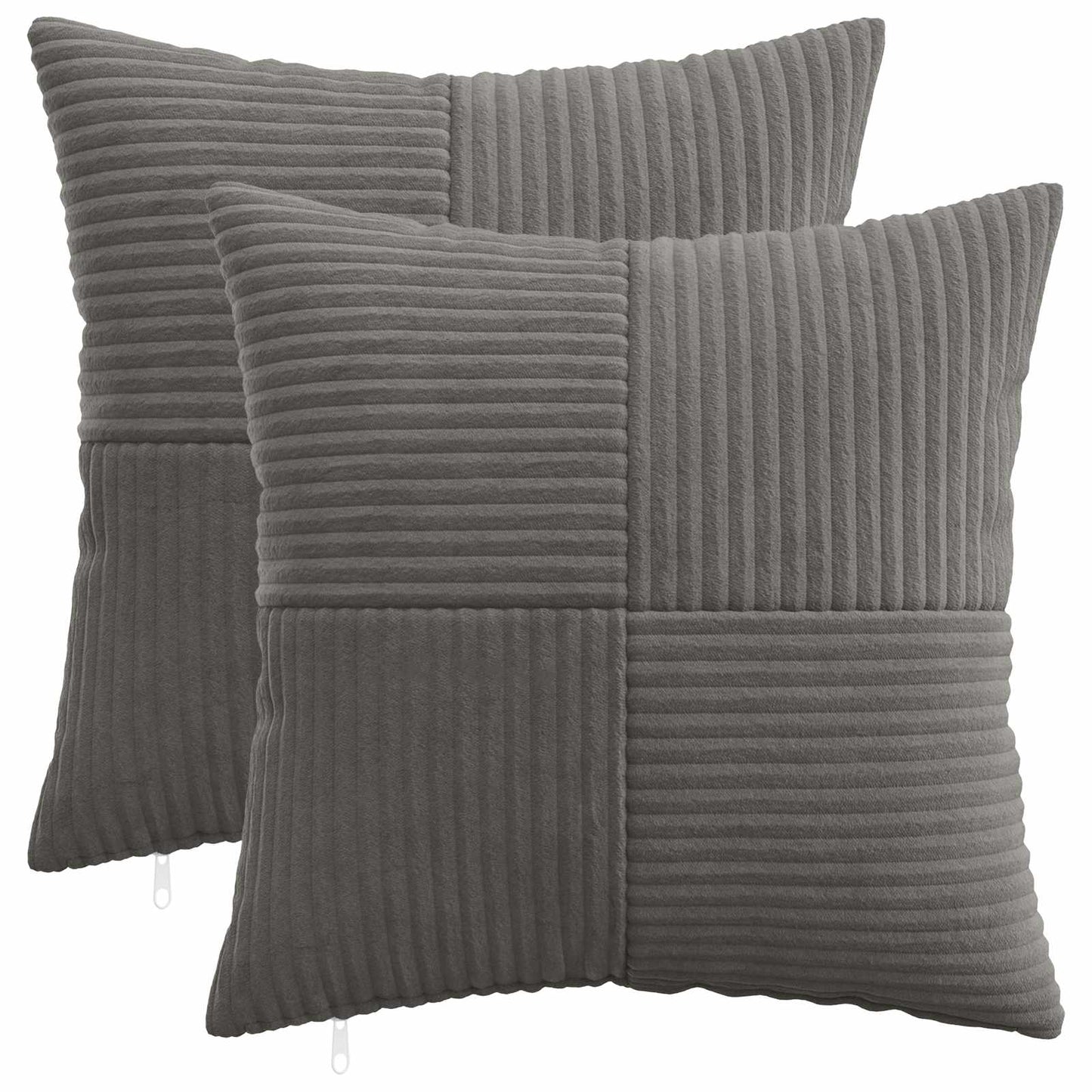 Pudebetræk 2 pcs ALMELO Mørkegrå 45 x 45 cm cordfløjl
