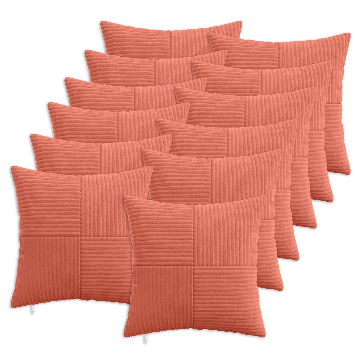 Pudebetræk 12 pcs ALMELO Rød orange 45 x 45 cm cordfløjl