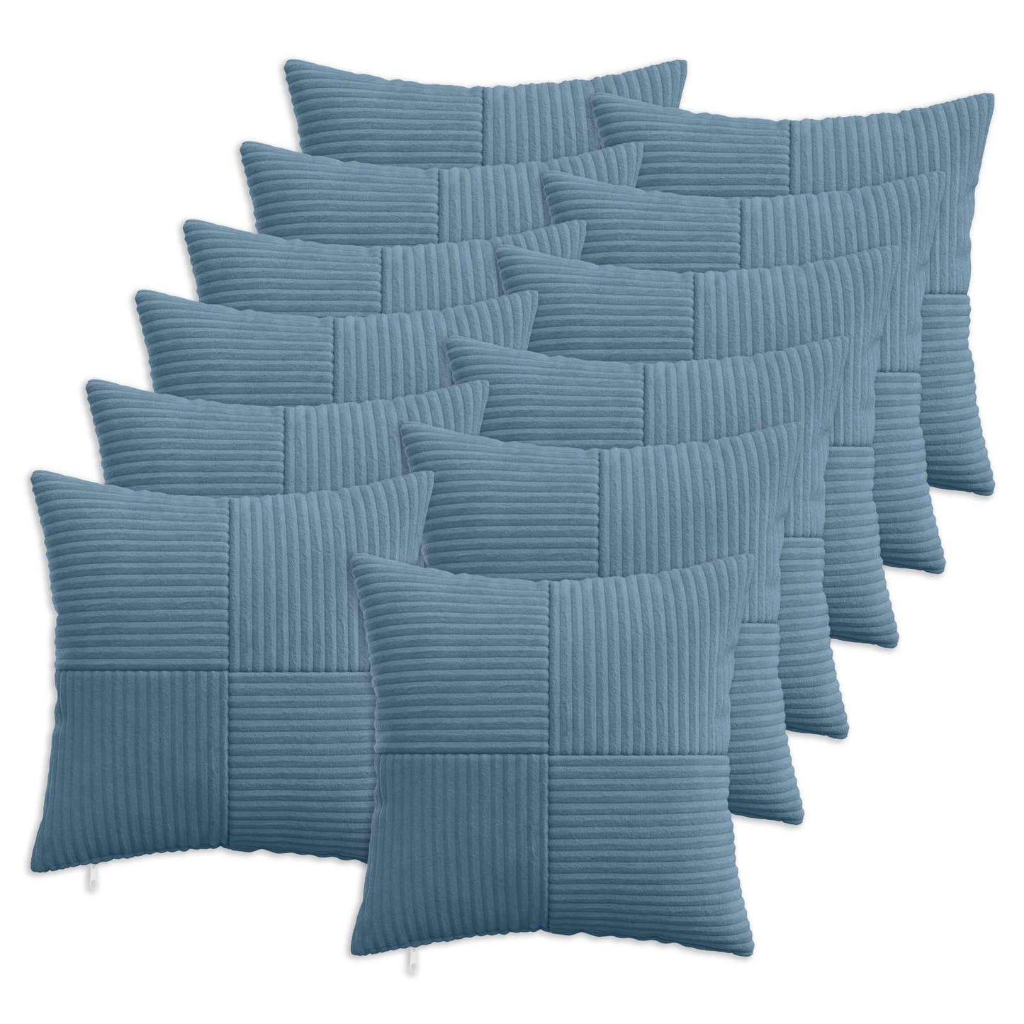 Pudebetræk 12 pcs ALMELO Blå 45 x 45 cm cordfløjl