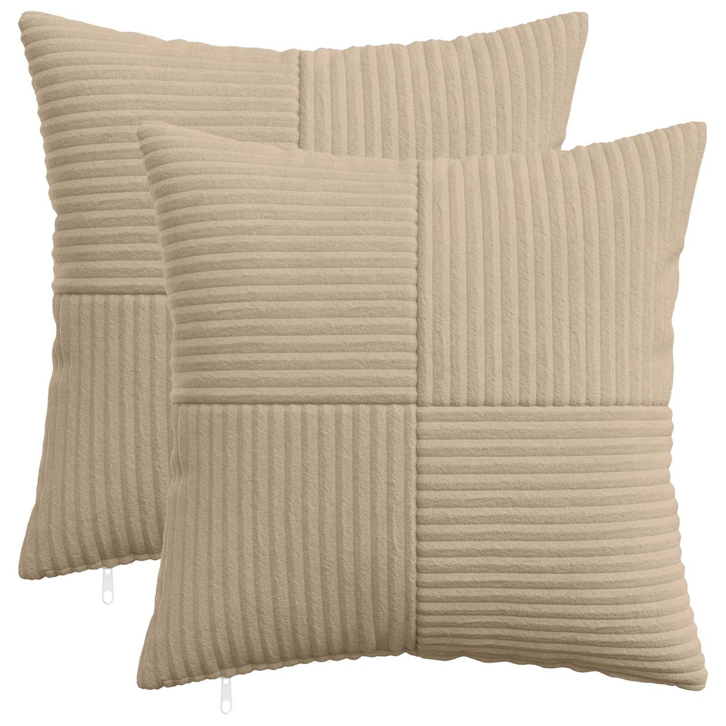 Pudebetræk 2 pcs ALMELO Gråbrun 45 x 45 cm cordfløjl