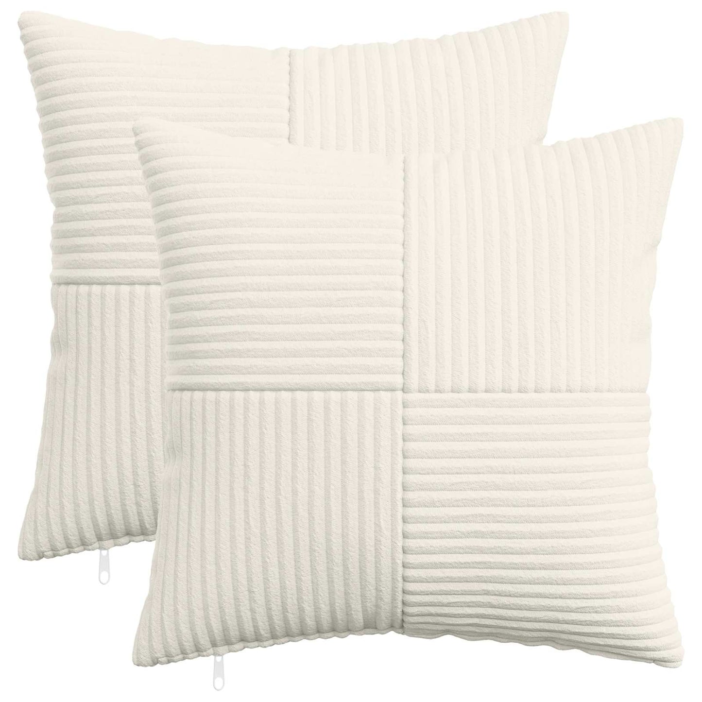 Pudebetræk 2 pcs ALMELO Cremefarvet 50 x 50 cm cordfløjl