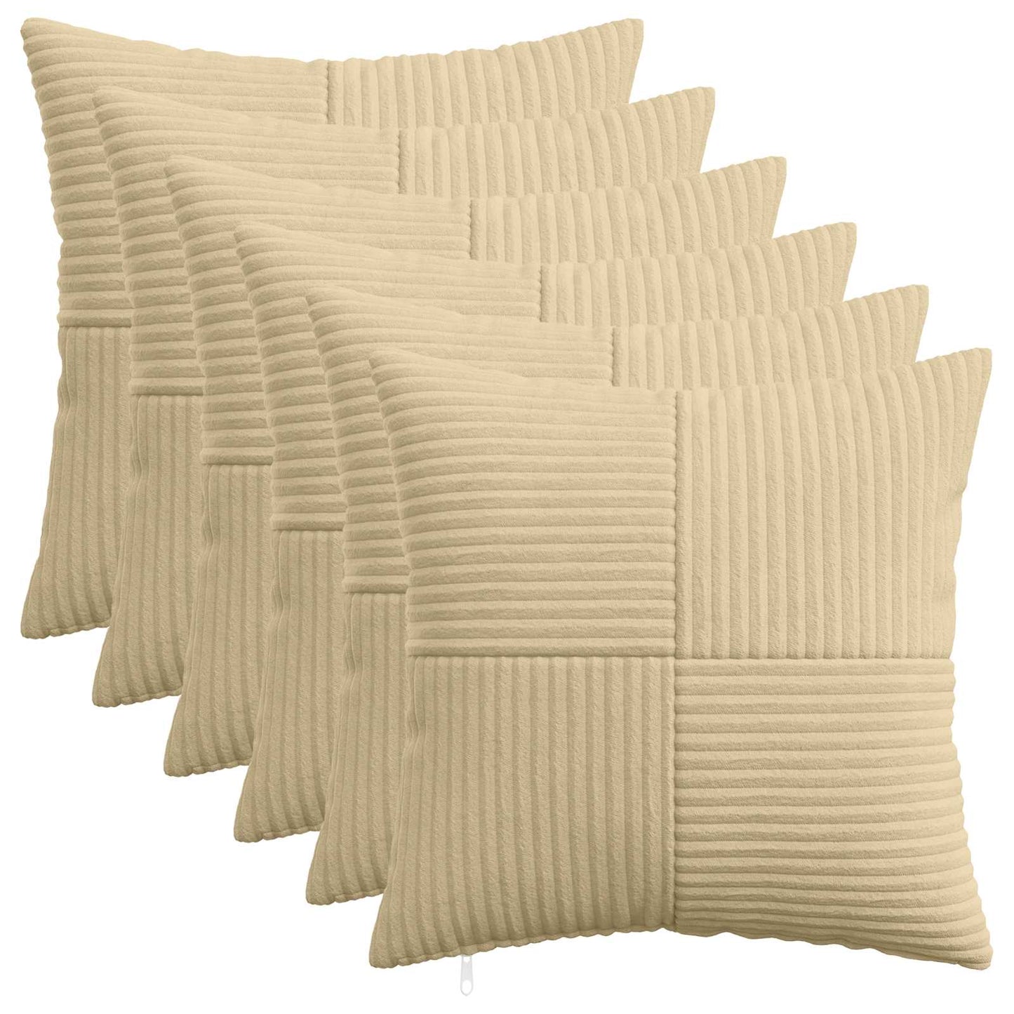 Pudebetræk 6 pcs ALMELO Grågrøn 50 x 50 cm cordfløjl