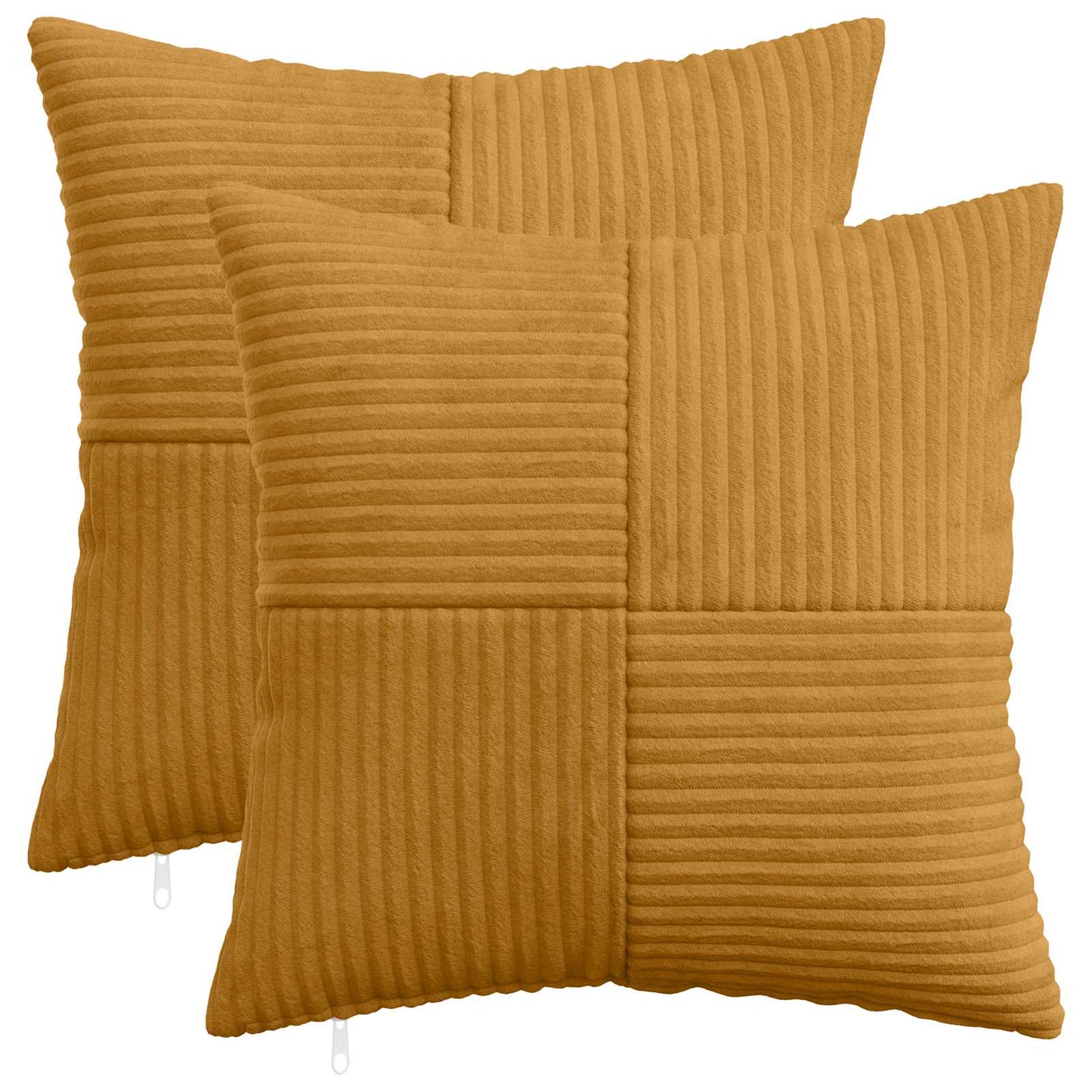 Pudebetræk 2 pcs ALMELO Gul 50 x 50 cm cordfløjl