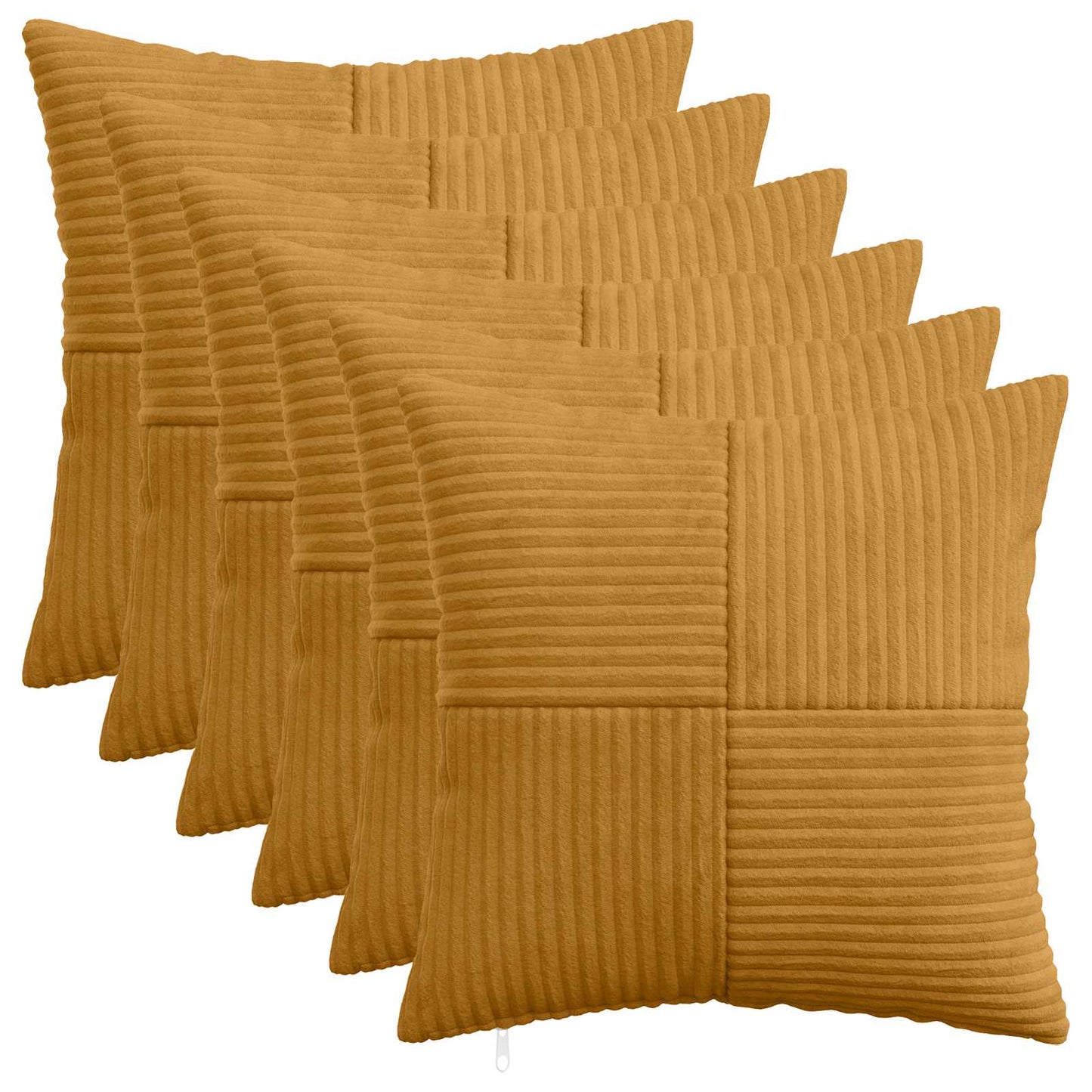 Pudebetræk 6 pcs ALMELO Gul 50 x 50 cm cordfløjl