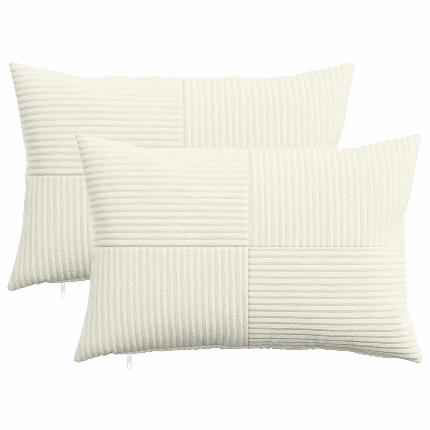 Pudebetræk 2 pcs ALMELO Cremefarvet 50 x 70 cm cordfløjl