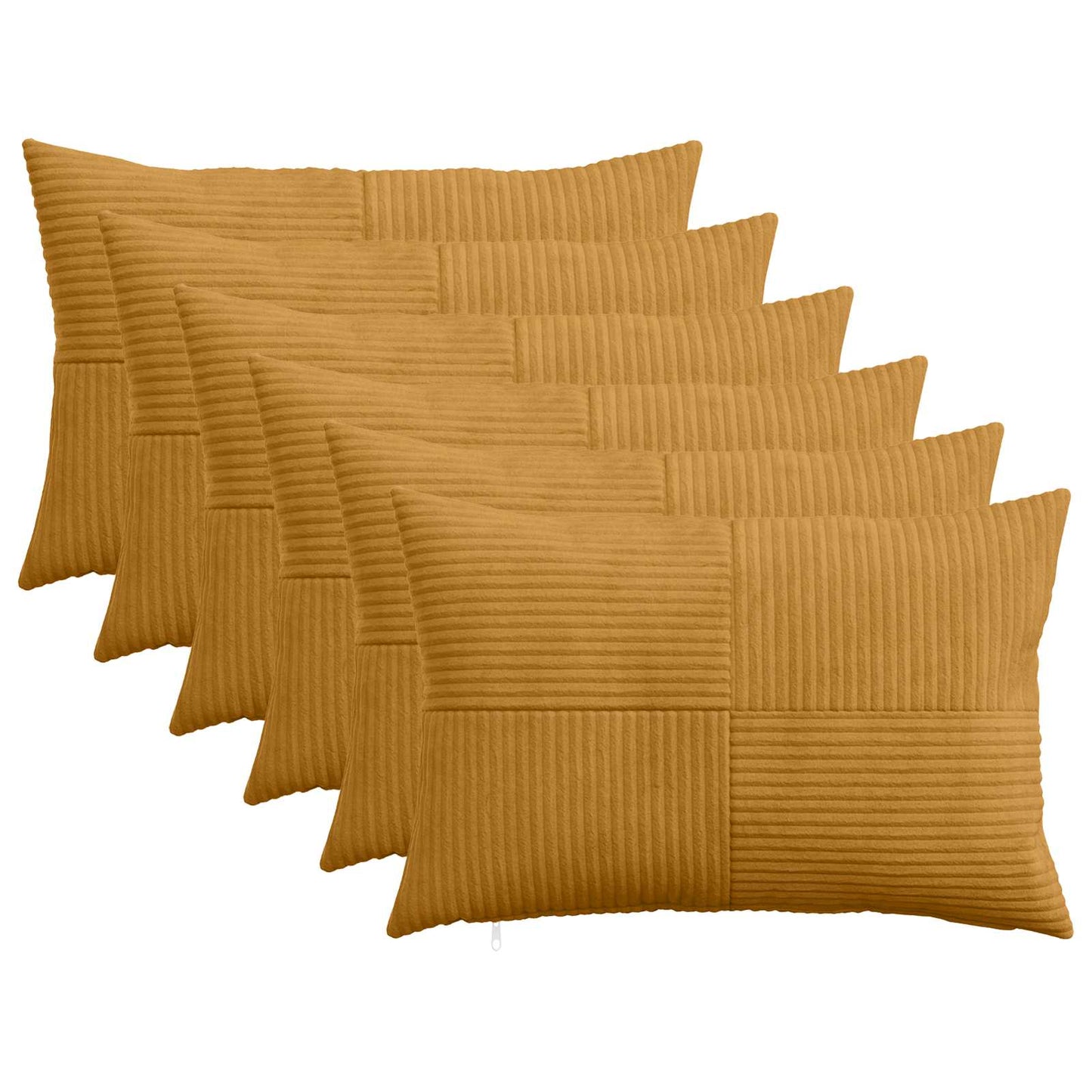 Pudebetræk 6 pcs ALMELO Gul 50 x 70 cm cordfløjl