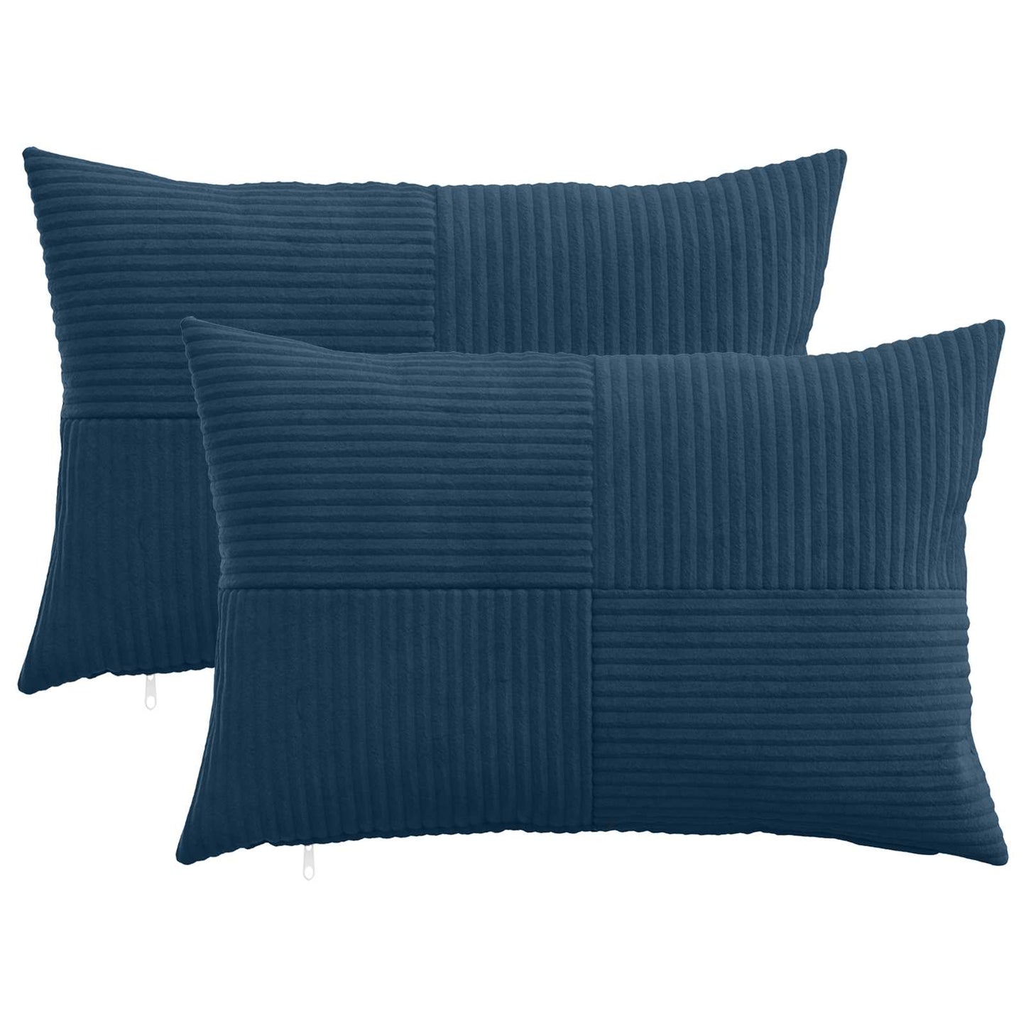 Pudebetræk 2 pcs ALMELO Mørkeblå 50 x 75 cm cordfløjl