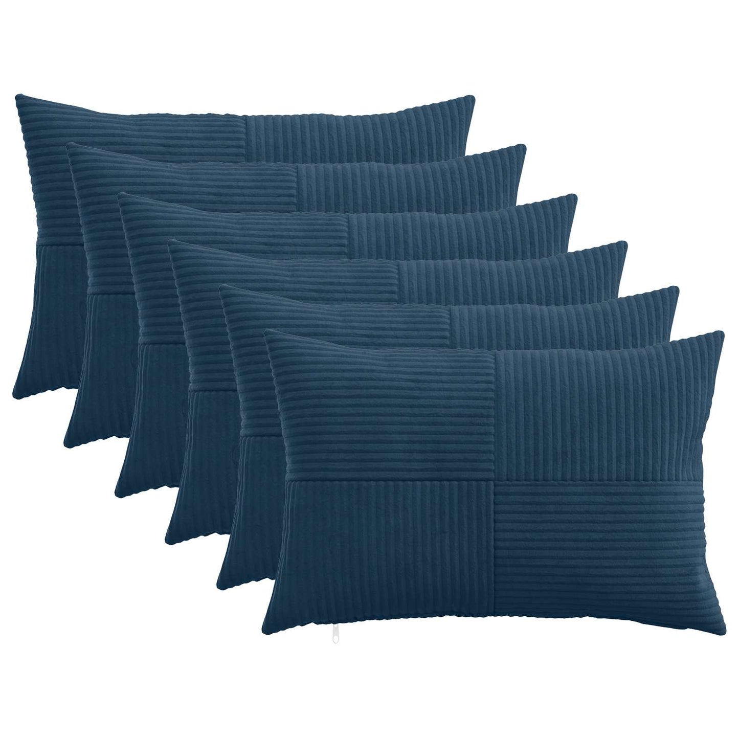 Pudebetræk 6 pcs ALMELO Mørkeblå 50 x 75 cm cordfløjl