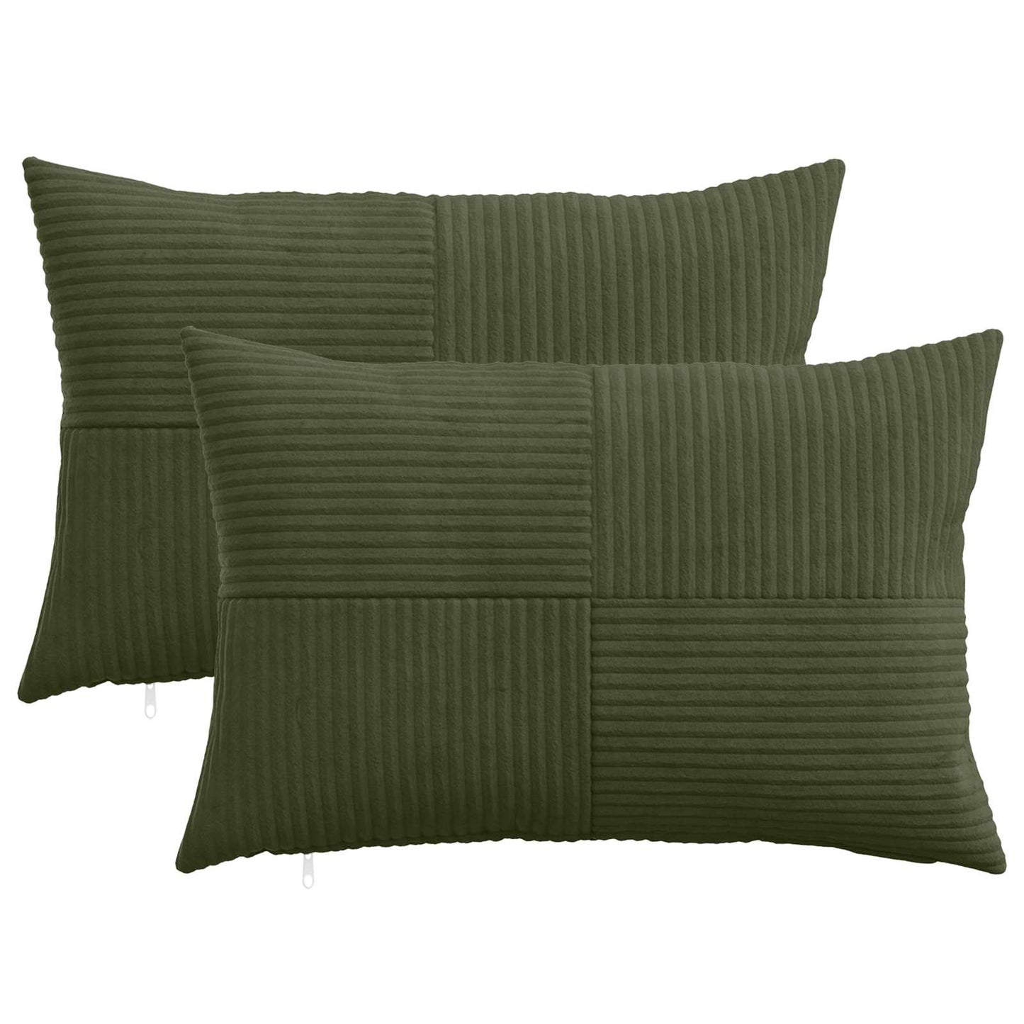 Pudebetræk 2 pcs ALMELO Grøn 50 x 80 cm cordfløjl