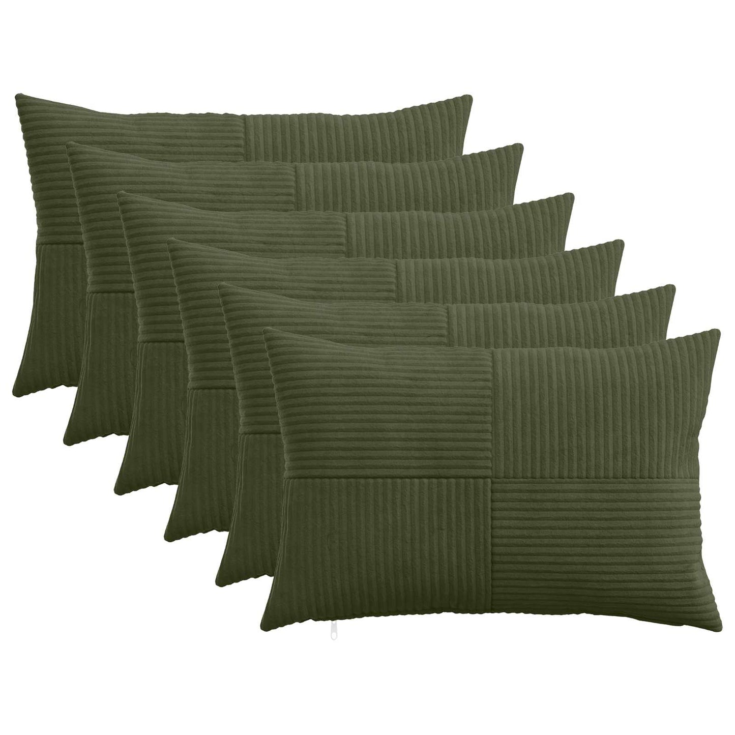 Pudebetræk 6 pcs ALMELO Grøn 50 x 80 cm cordfløjl