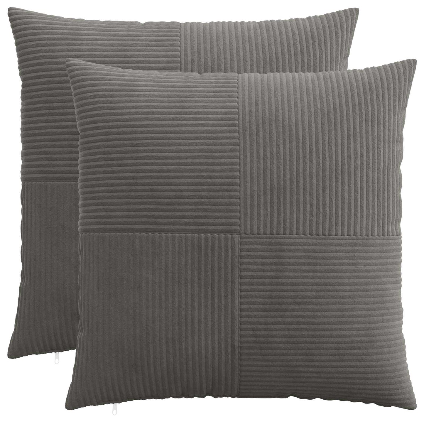 Pudebetræk 2 pcs ALMELO Mørkegrå 60 x 60 cm cordfløjl