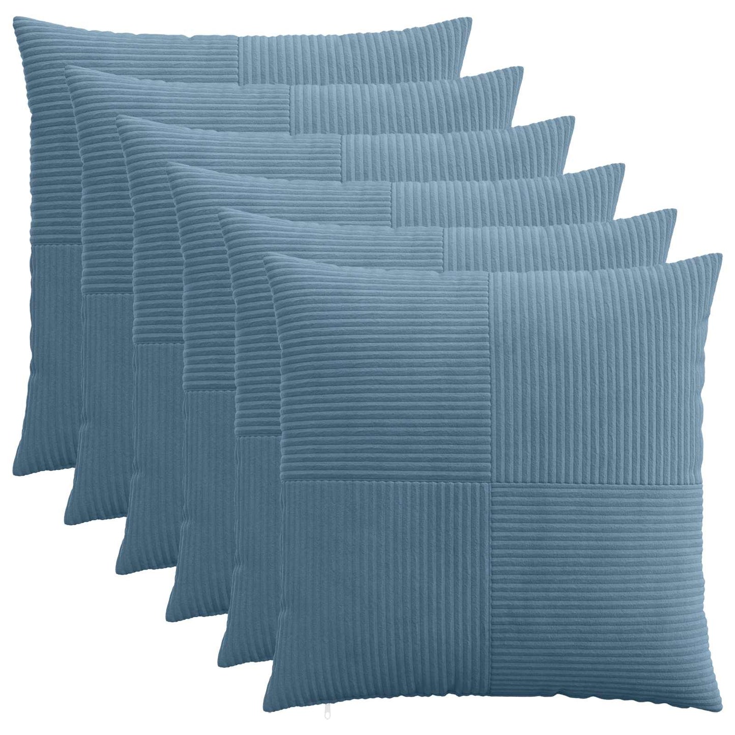 Pudebetræk 6 pcs ALMELO Blå 60 x 60 cm cordfløjl