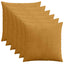 Pudebetræk 6 pcs ALMELO Gul 60 x 60 cm cordfløjl