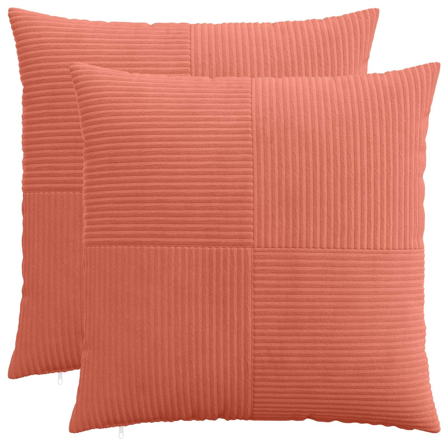 Pudebetræk 2 pcs ALMELO Rød orange 65 x 65 cm cordfløjl