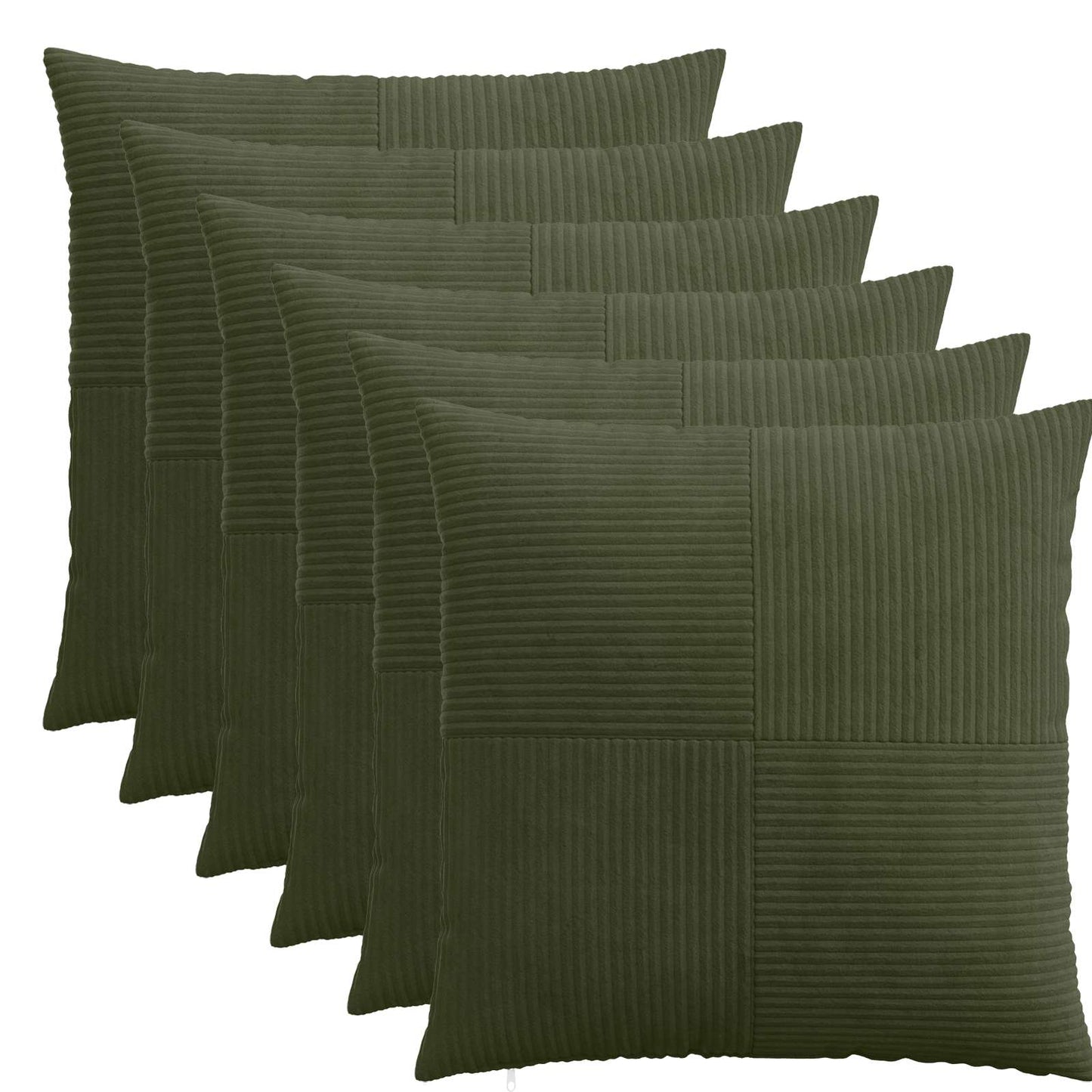 Pudebetræk 6 pcs ALMELO Grøn 65 x 65 cm cordfløjl