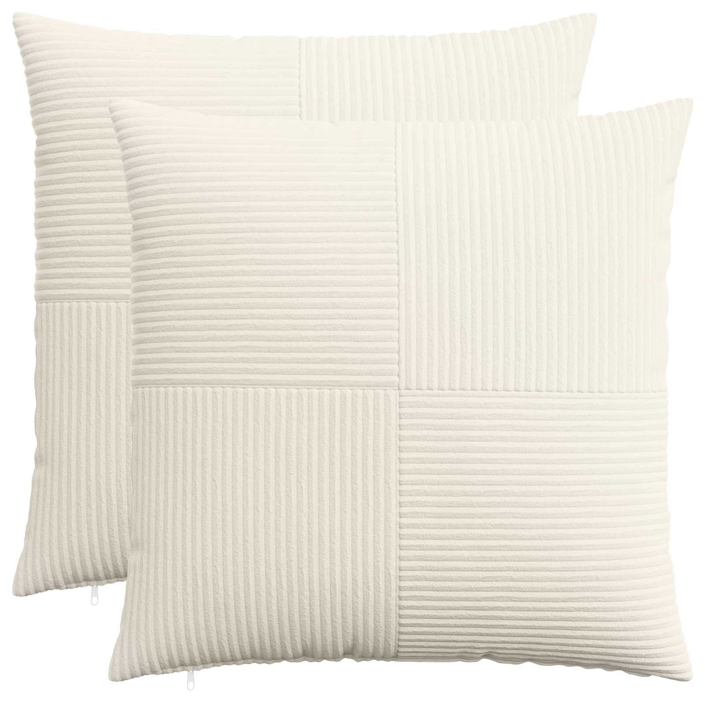 Pudebetræk 2 pcs ALMELO Cremefarvet 70 x 70 cm cordfløjl