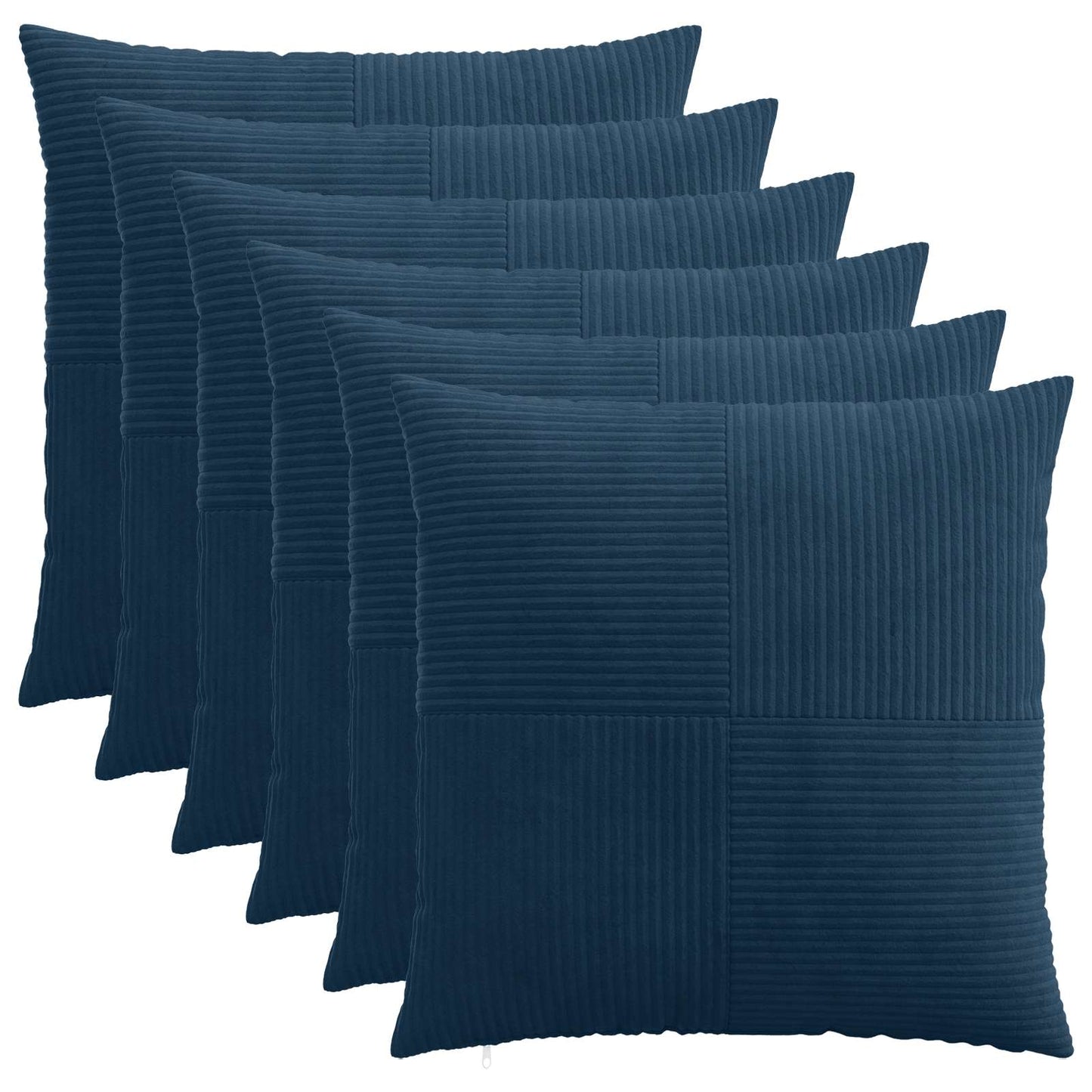 Pudebetræk 6 pcs ALMELO Mørkeblå 70 x 70 cm cordfløjl