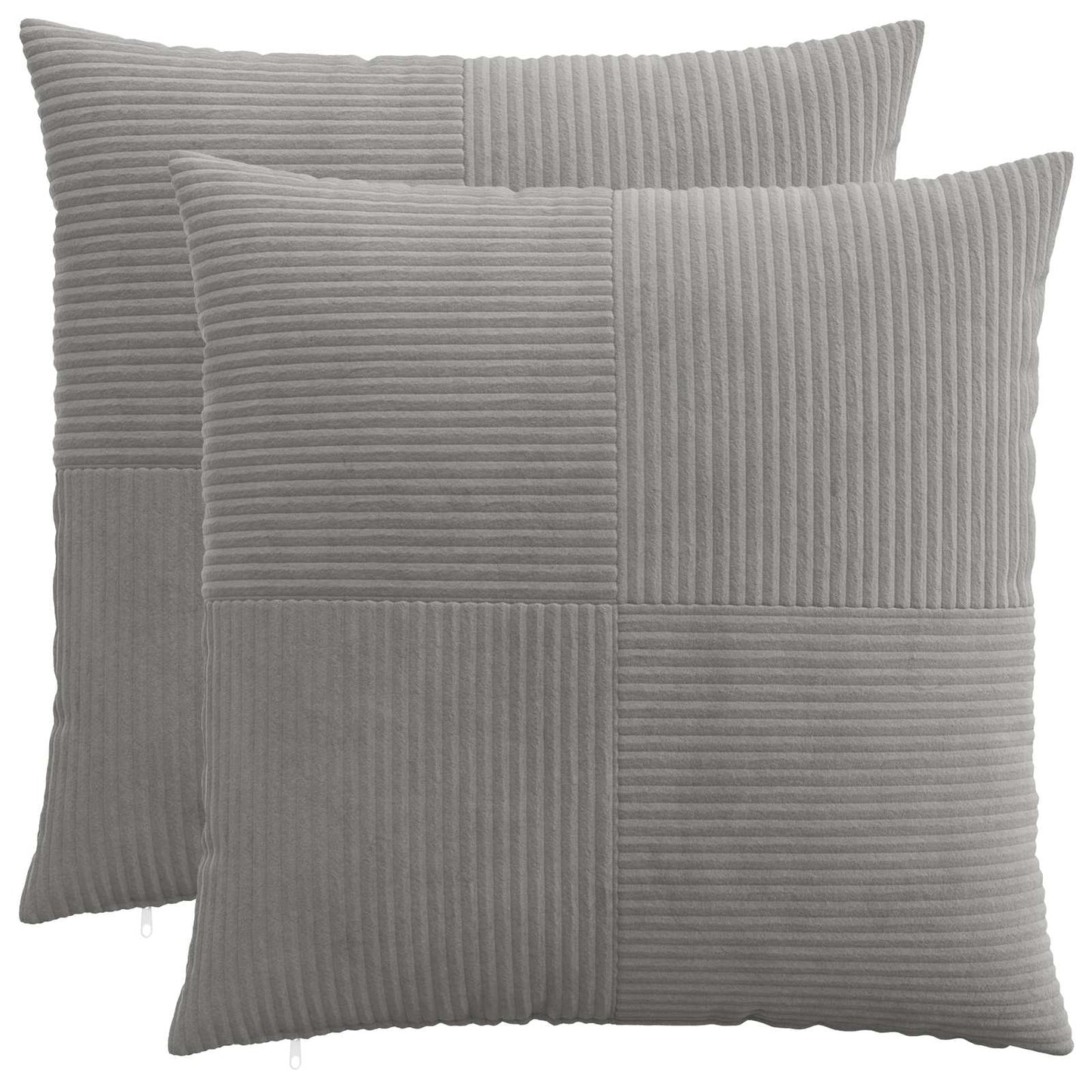 Pudebetræk 2 pcs ALMELO Lysegrå 80 x 80 cm cordfløjl