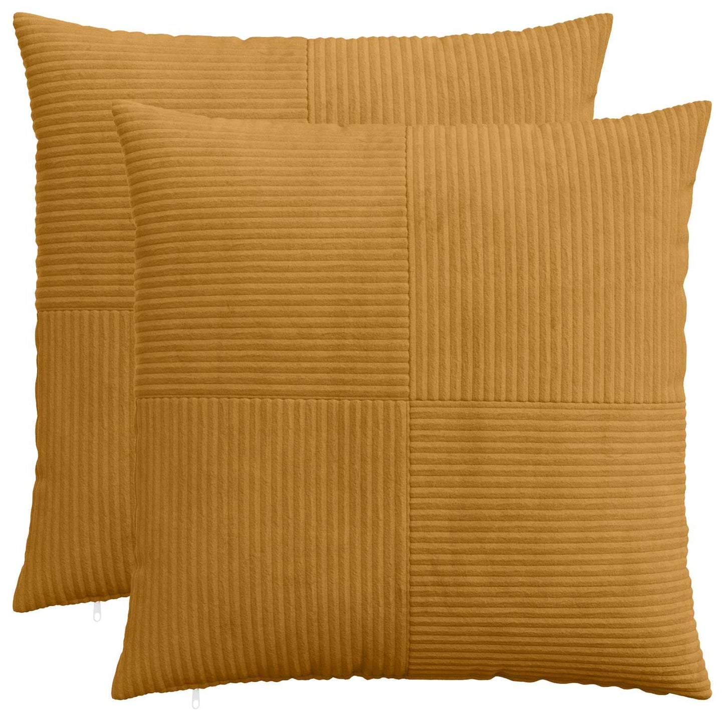 Pudebetræk 2 pcs ALMELO Gul 80 x 80 cm cordfløjl