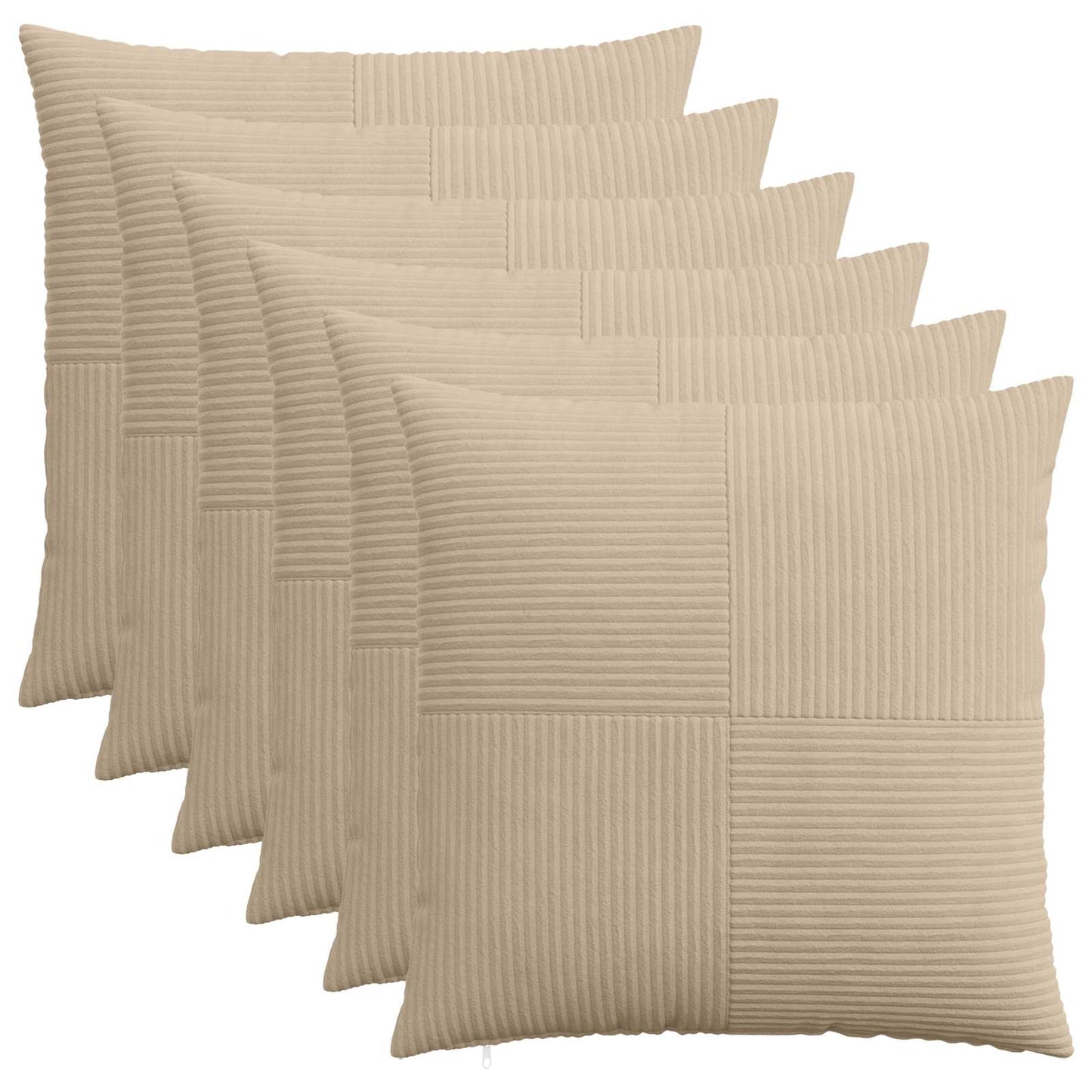 Pudebetræk 6 pcs ALMELO Gråbrun 80 x 80 cm cordfløjl