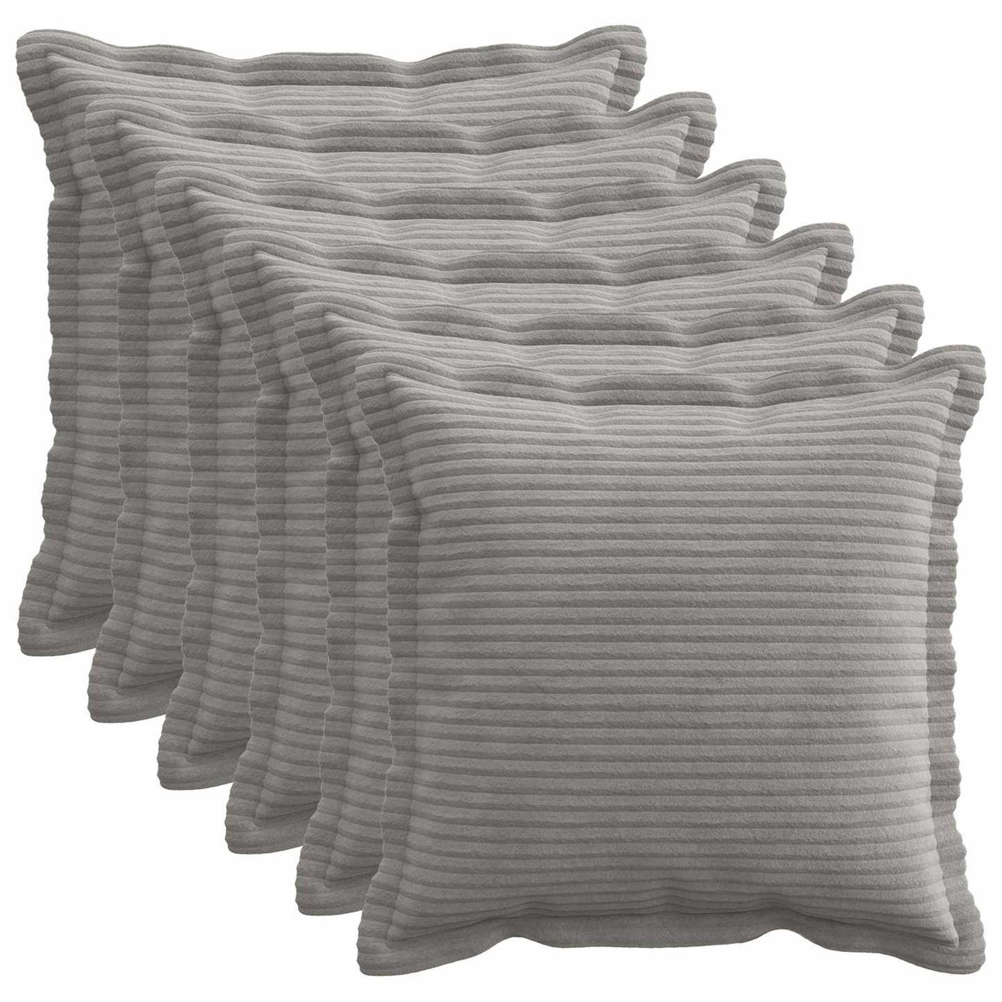 Pudebetræk 6 stk. HOUTEN Lysegrå 30 x 30 cm cordfløjl