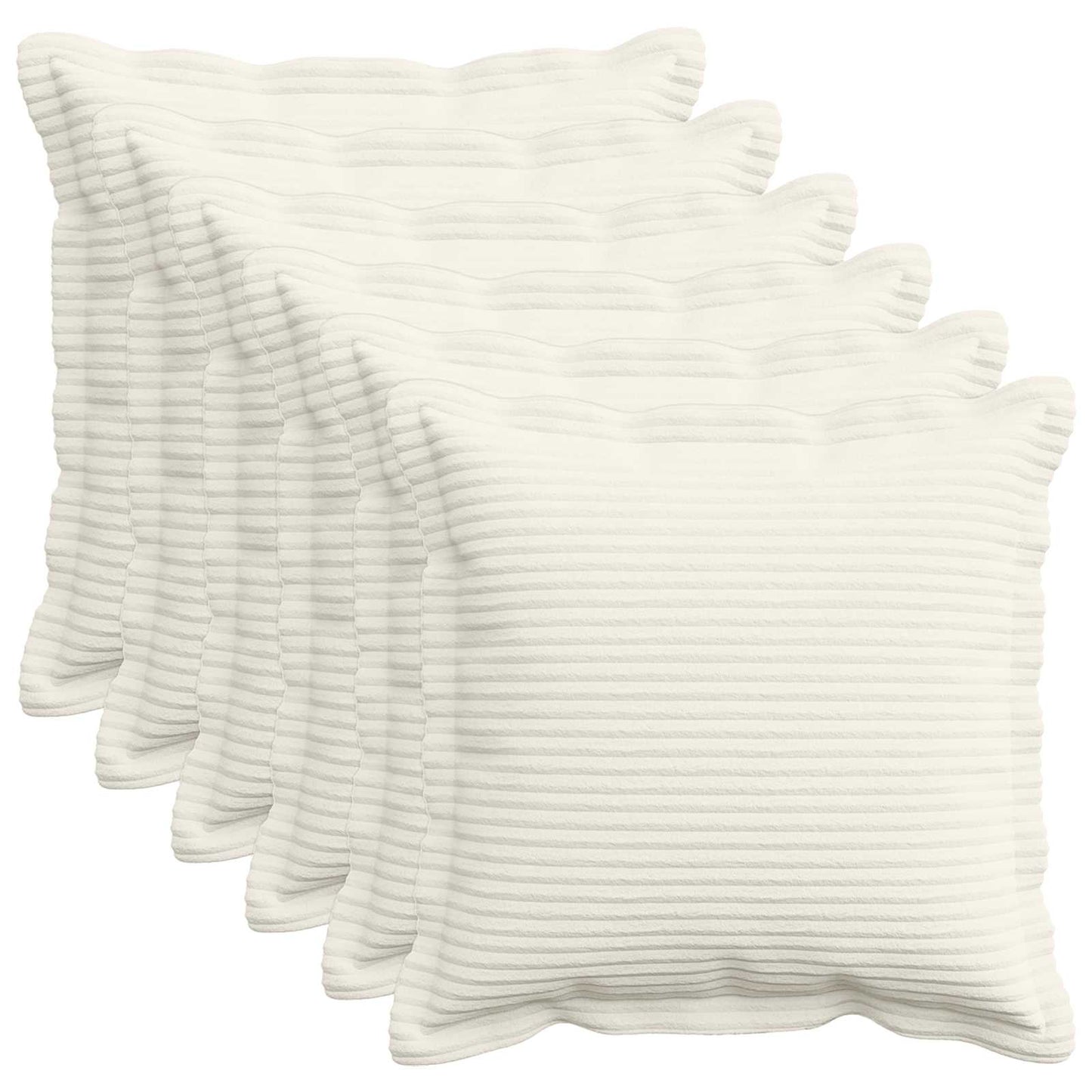 Pudebetræk 6 stk. HOUTEN Cremefarvet 30 x 30 cm cordfløjl