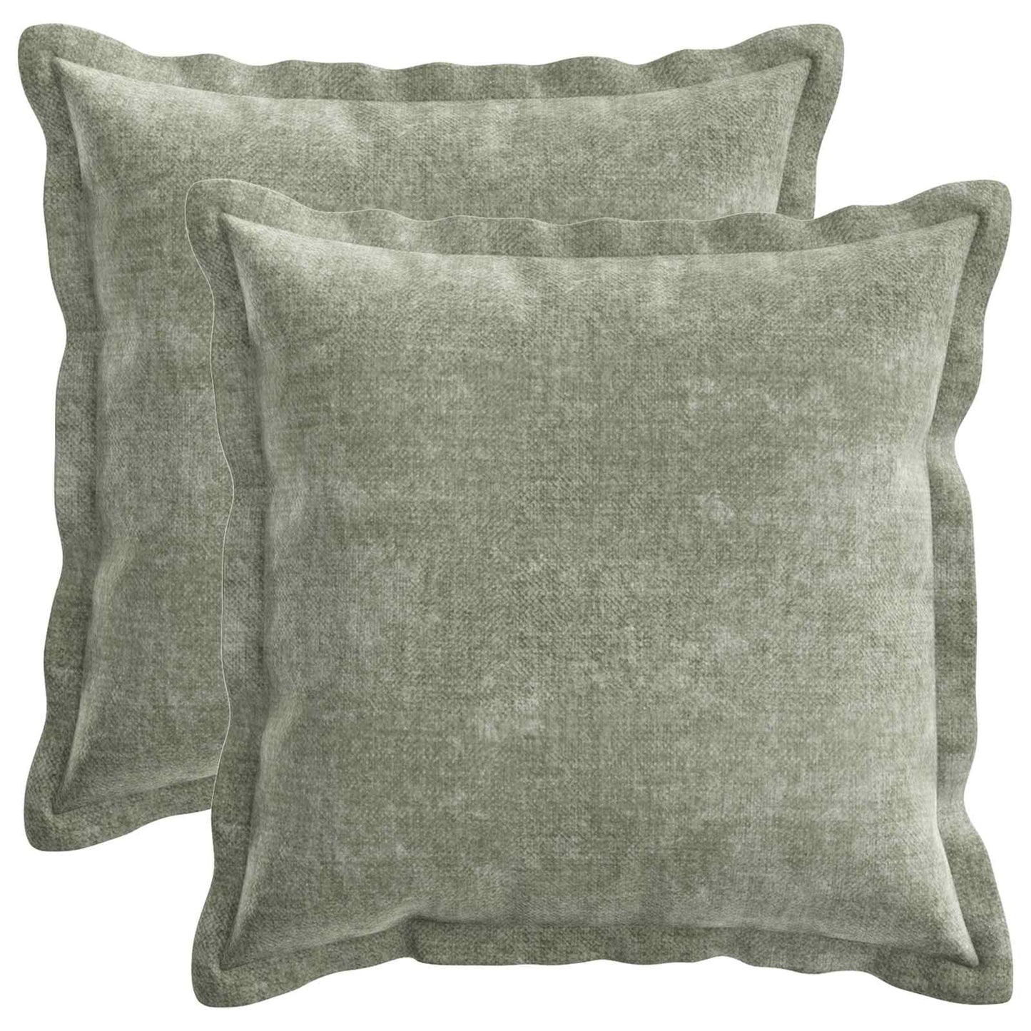 Pudebetræk 2 stk. HOUTEN Grøn 30 x 30 cm Chenille Stof