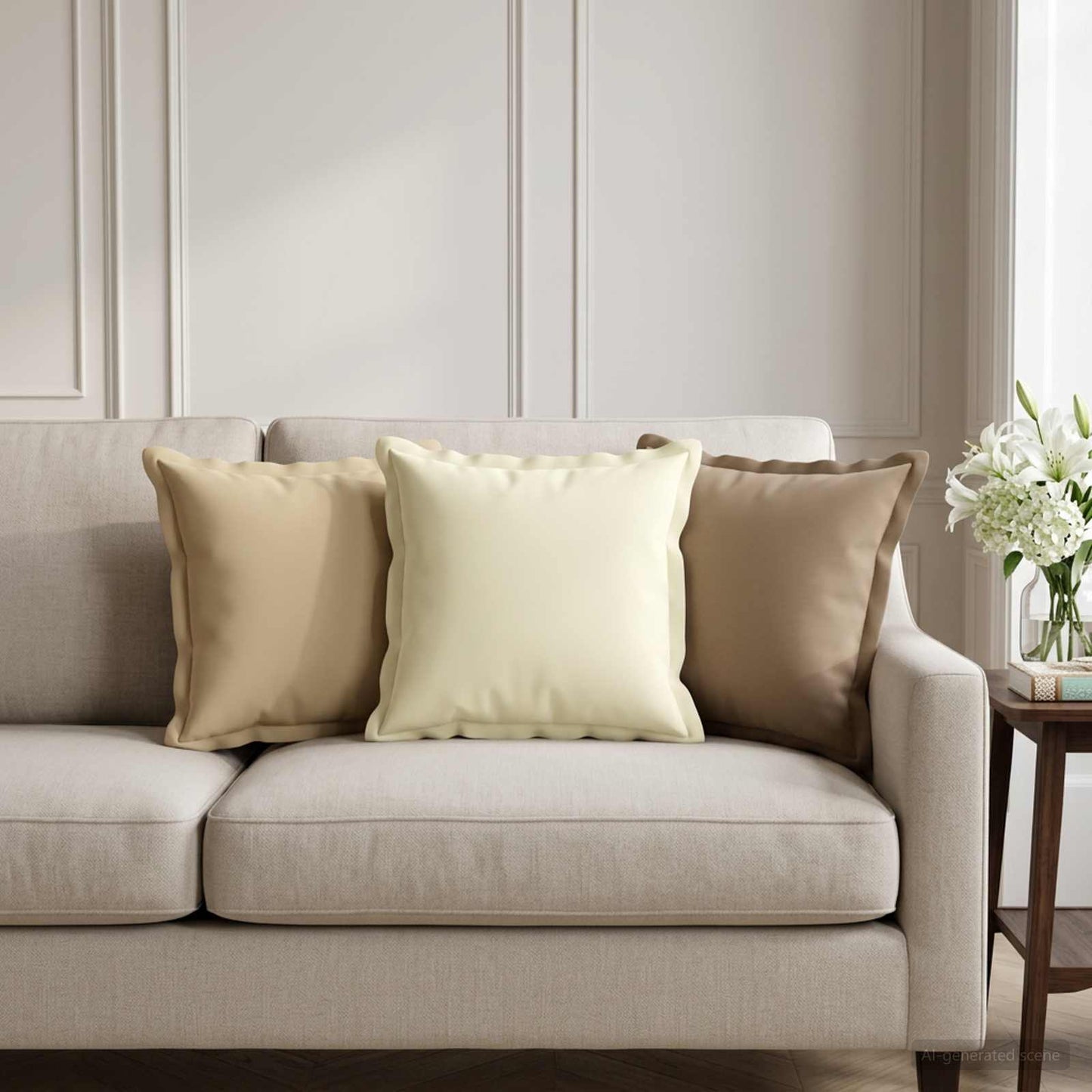 Pudebetræk 6 stk. HOUTEN Beige 40 x 40 cm Polyester