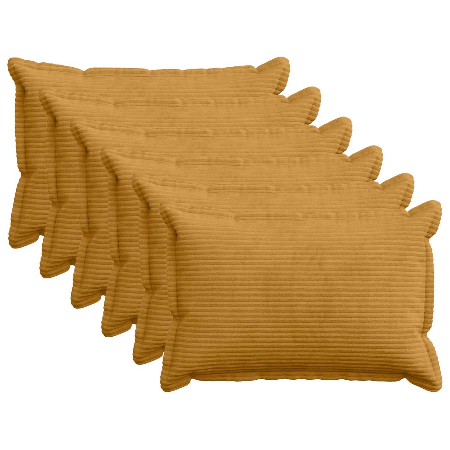 Pudebetræk 6 stk. HOUTEN Gul 30 x 50 cm cordfløjl
