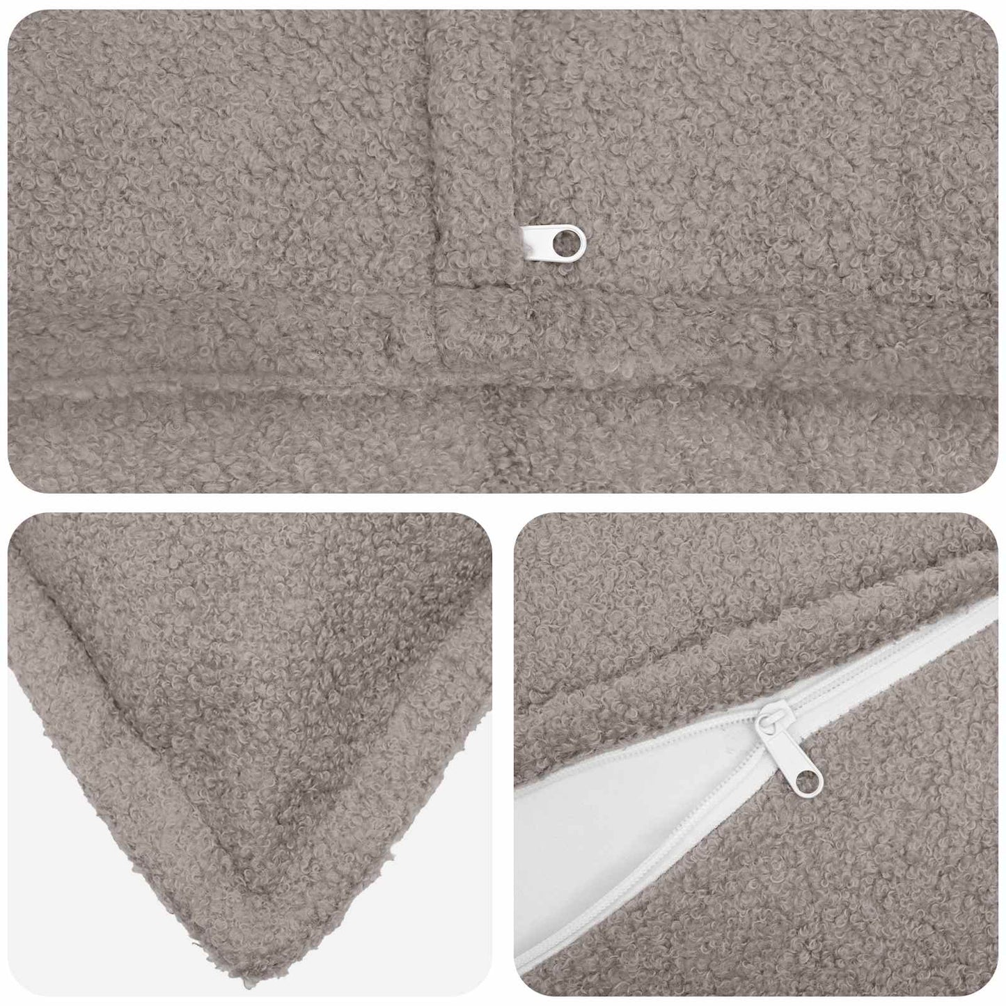Pudebetræk 2 pcs HOUTEN Lysegrå 30 x 50 cm Bouclé