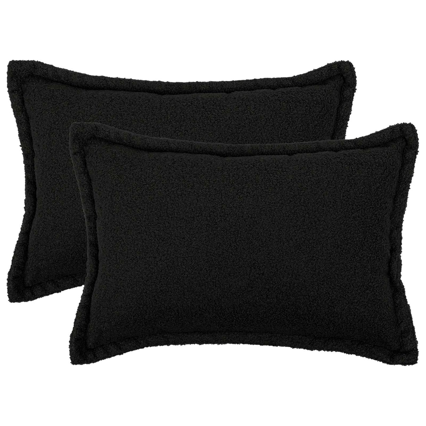 Pudebetræk 2 pcs HOUTEN Sort 30 x 50 cm Bouclé