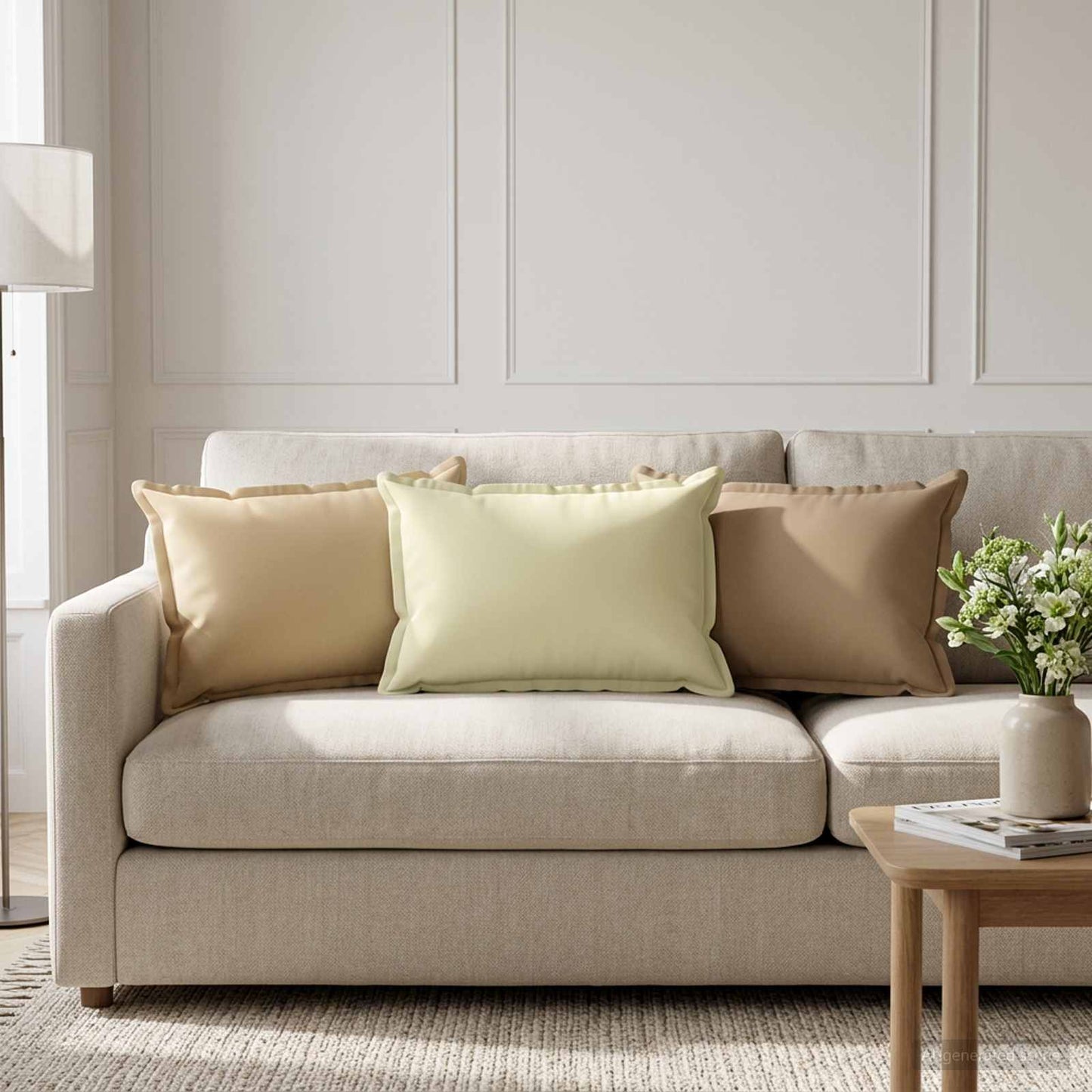 Pudebetræk 6 stk. HOUTEN Beige 30 x 50 cm Polyester