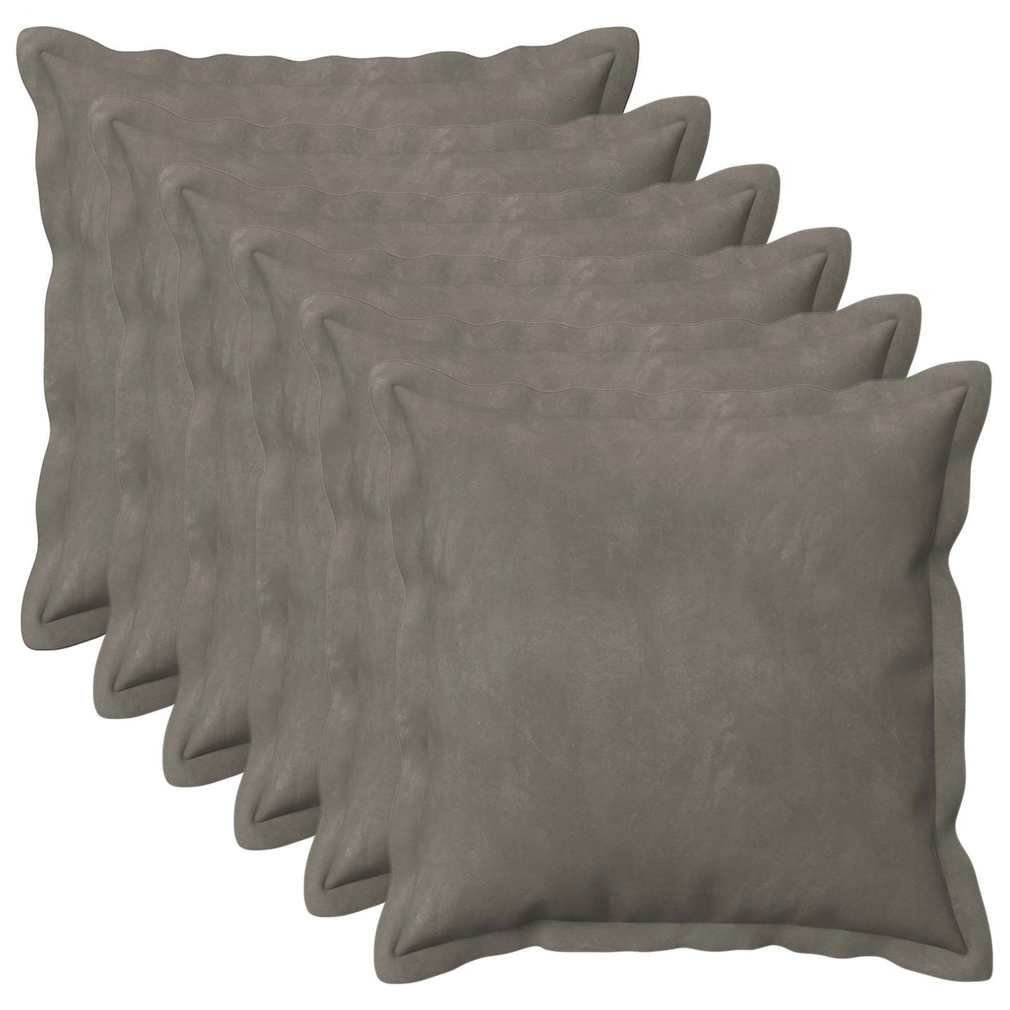Pudebetræk 6 pcs HOUTEN Lysegrå 35 x 35 cm Fløjl