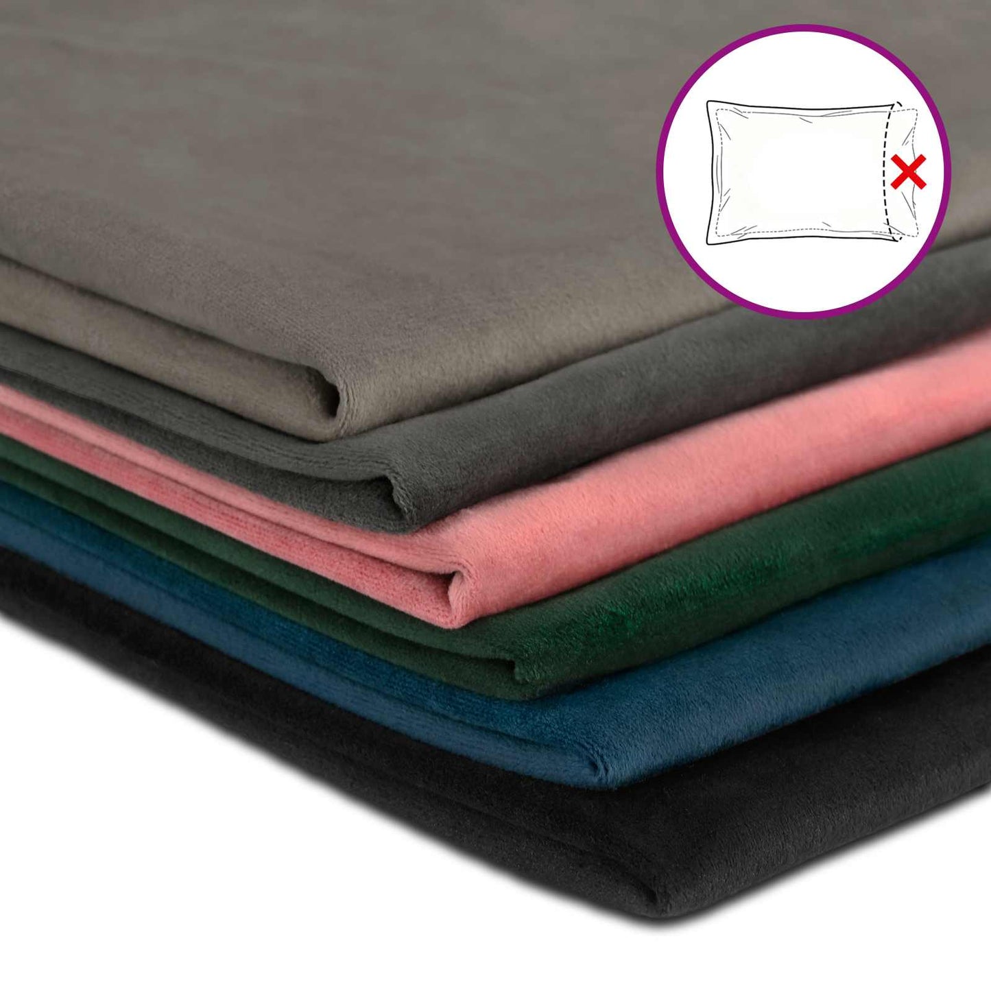 Pudebetræk 6 pcs HOUTEN Lysegrå 35 x 35 cm Fløjl