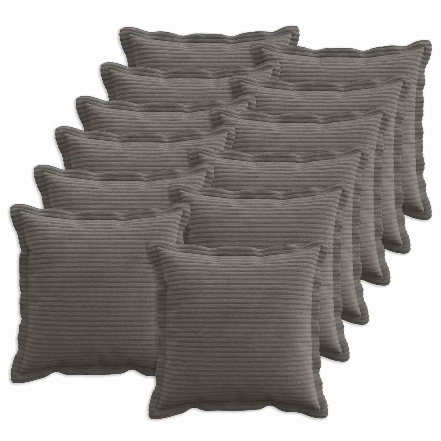 Pudebetræk 12 stk. HOUTEN Mørkegrå 40 x 40 cm cordfløjl